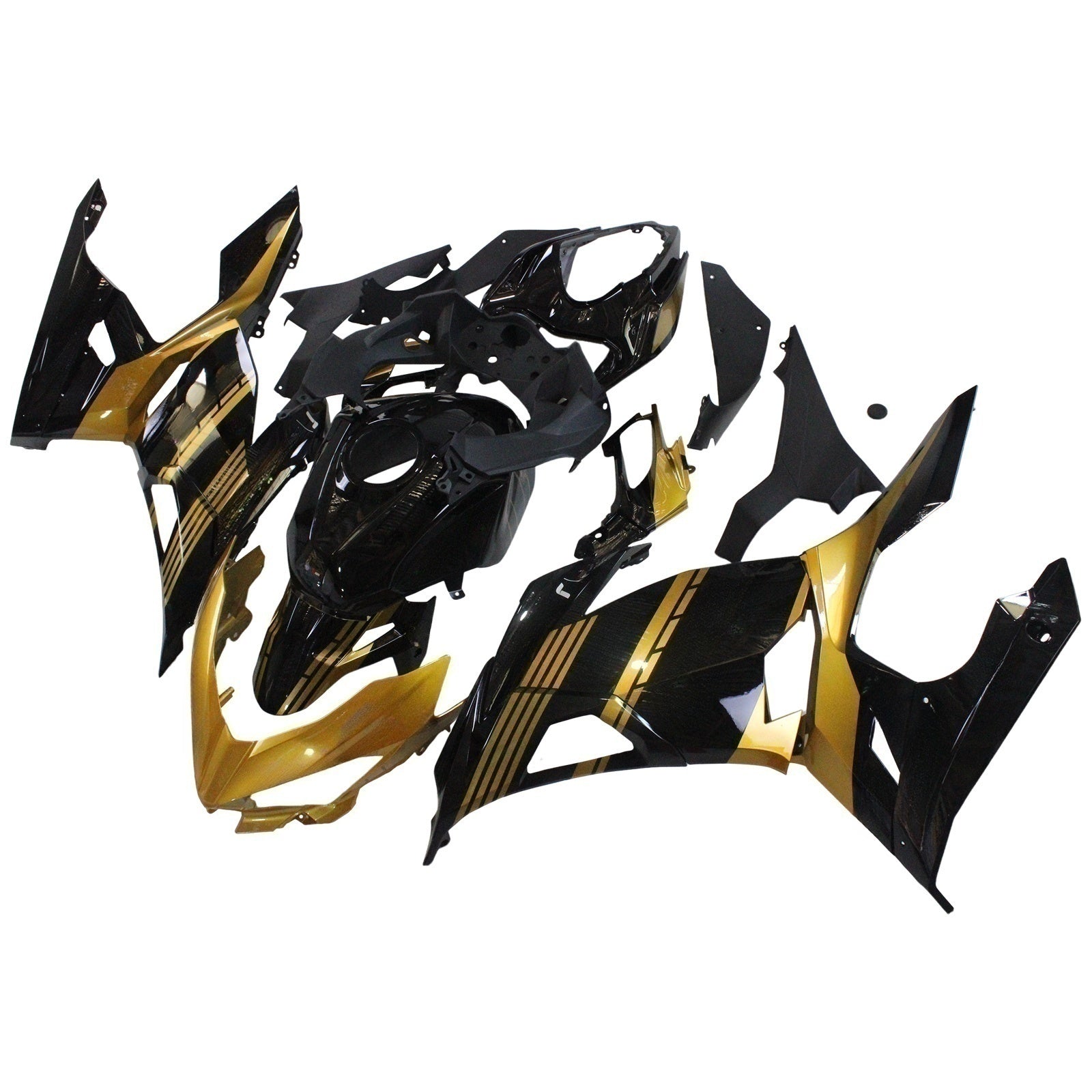 Amotopart Kawasaki 2018-2024 EX400/Ninja400 Black Golden Fairing Kit