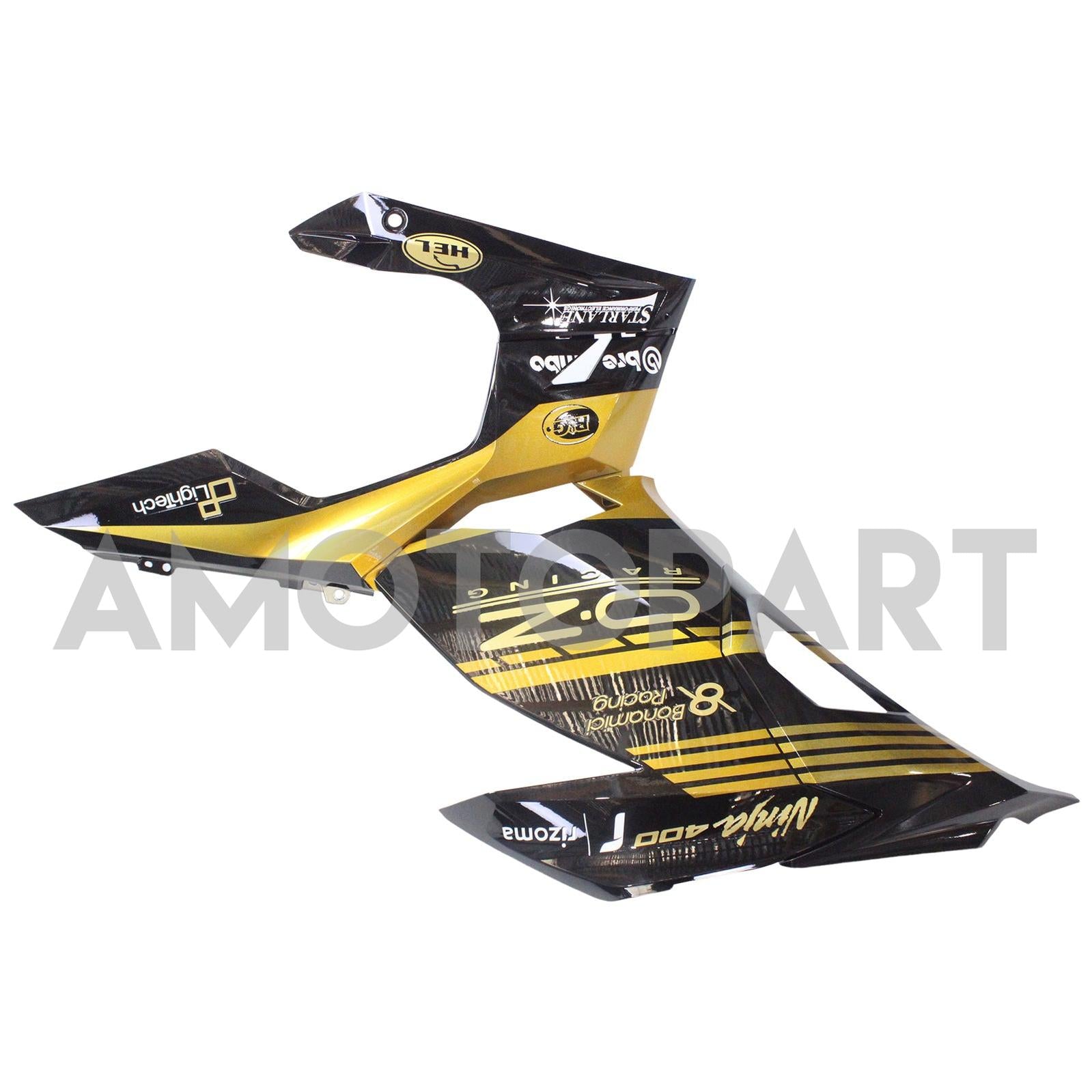 Amotopart Kawasaki 2018-2024 EX400/Ninja400 Black Golden Fairing Kit