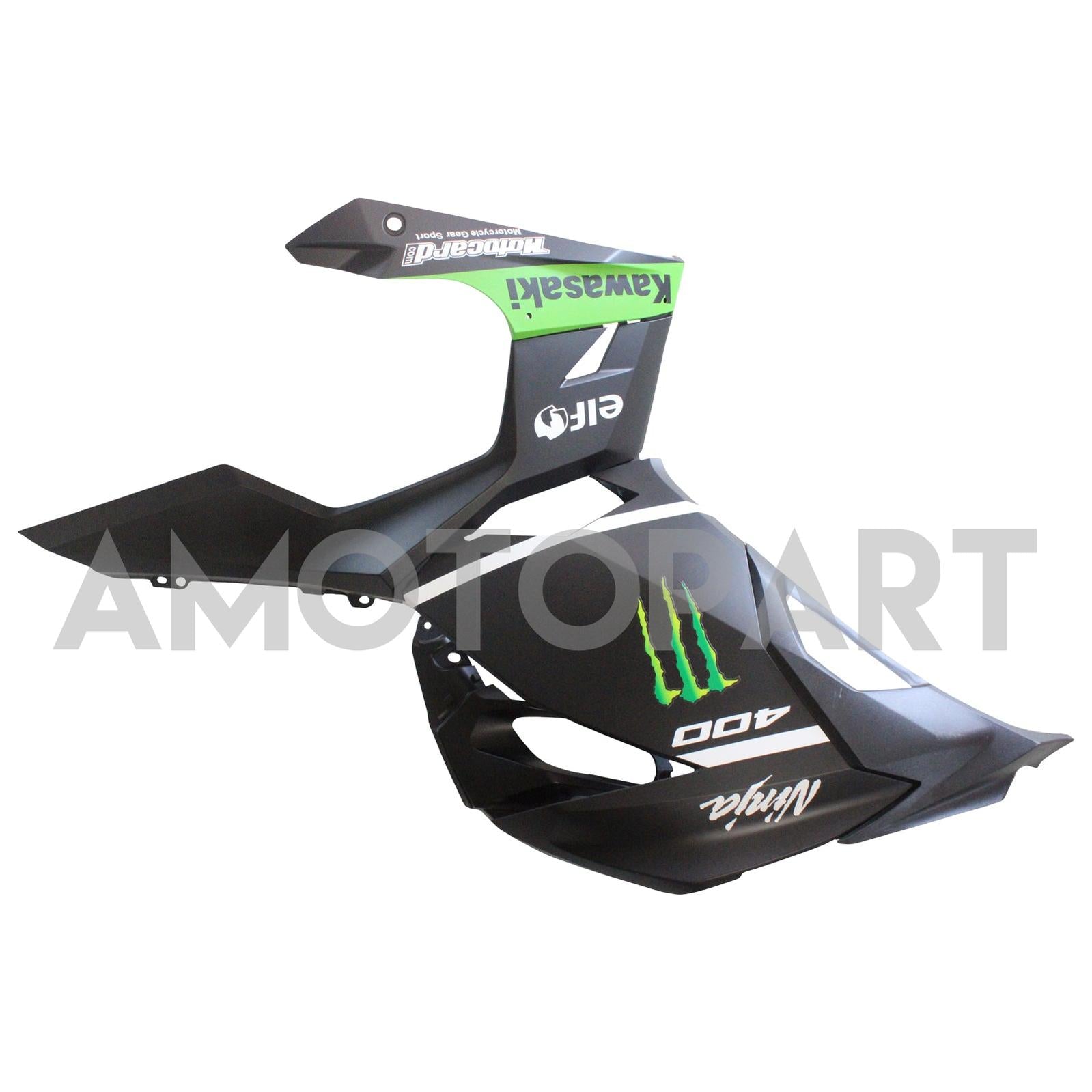 Amotopart Kawasaki 2018-2023 EX400/Ninja400 Kit de carenado negro verde mate
