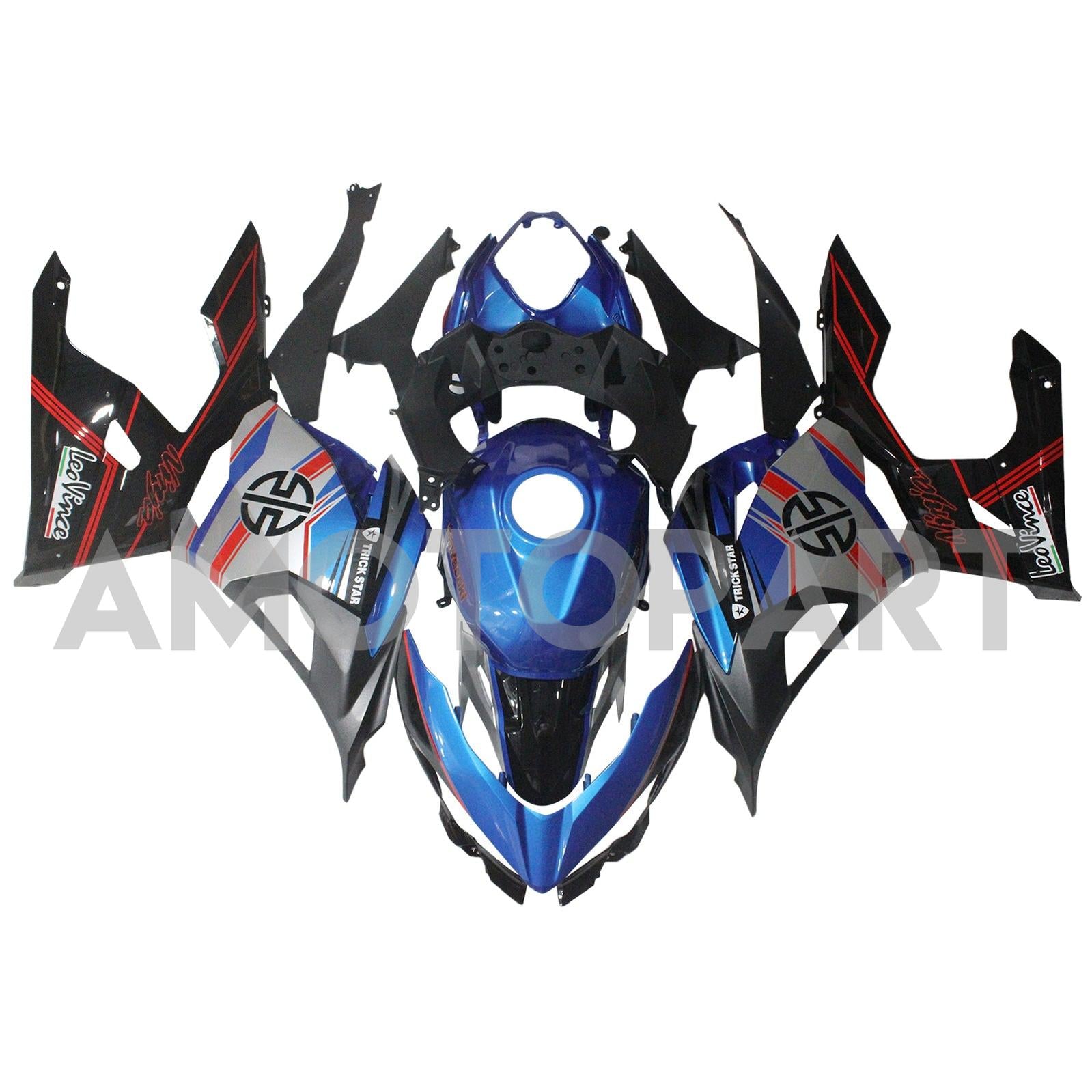 Amotopart Kawasaki 2018-2024 EX400/NINJA400 Kolorowy zestaw owiewki