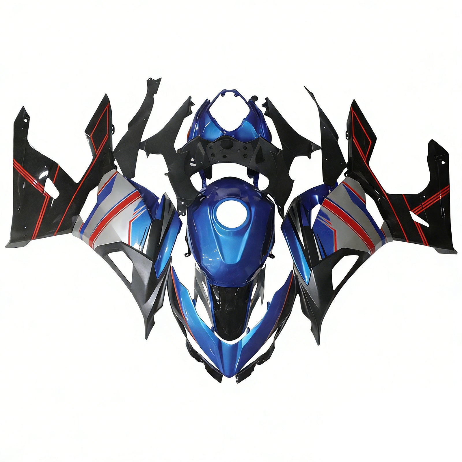 Amotopart Kawasaki 2018-2024 EX400/Ninja400 Blue Gary Fairing Kit