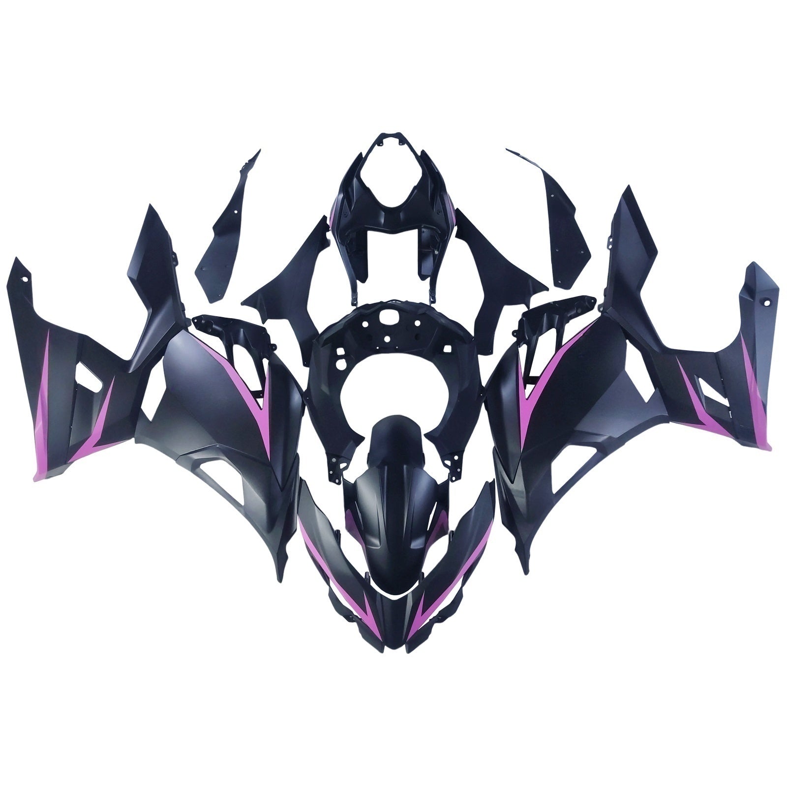 Amotopart Kawasaki 2018-2023 EX400/Ninja400 Pink Line Black Fairing Kit