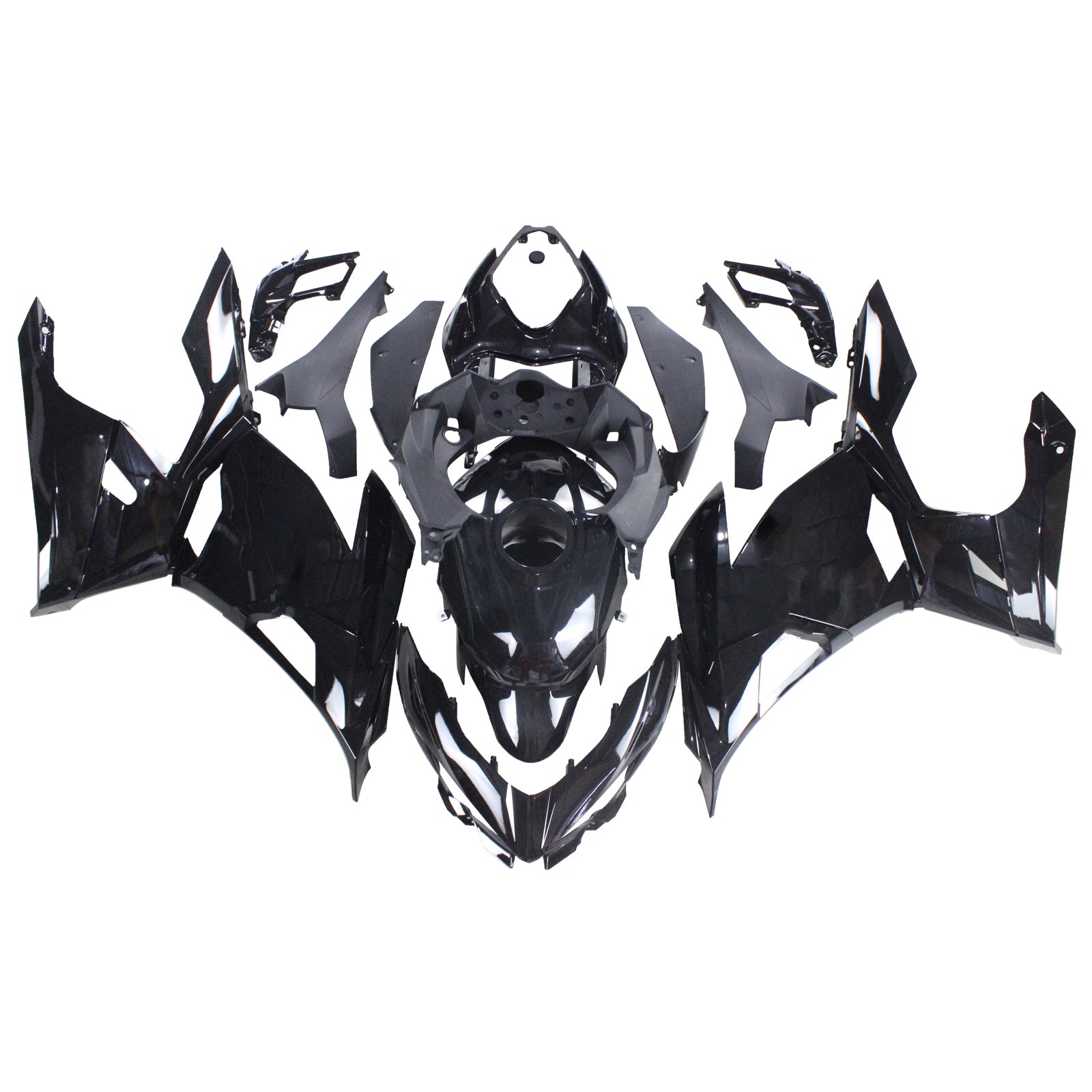 Amotopart Kawasaki 2018-2024 EX400/Ninja400 Gloss Black Fairing Kit