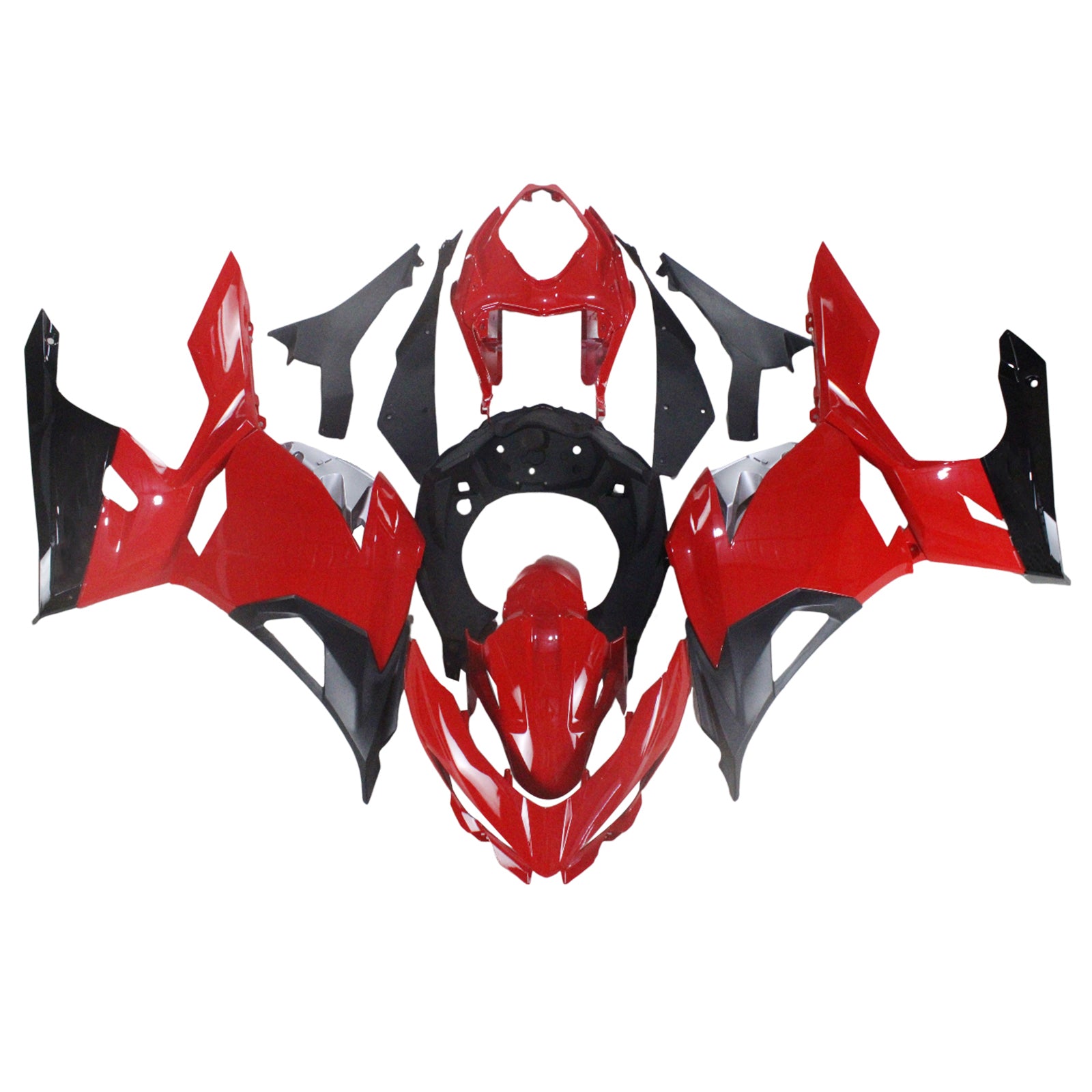 Amotopart Kawasaki 2018-2023 EX400/Ninja400 Red Black Fairing Kit