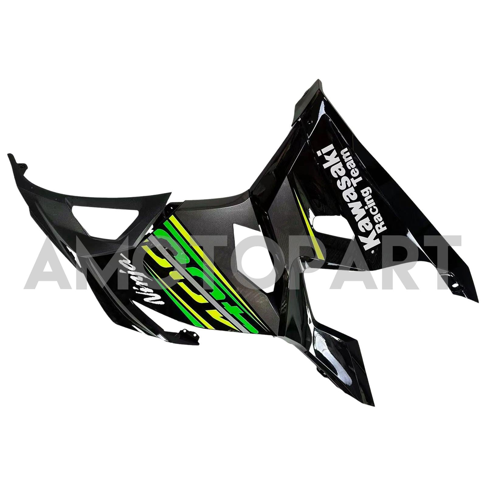 Amotopart Kawasaki 2018-2024 EX400/NINJA400 Black met Green Fairing Kit