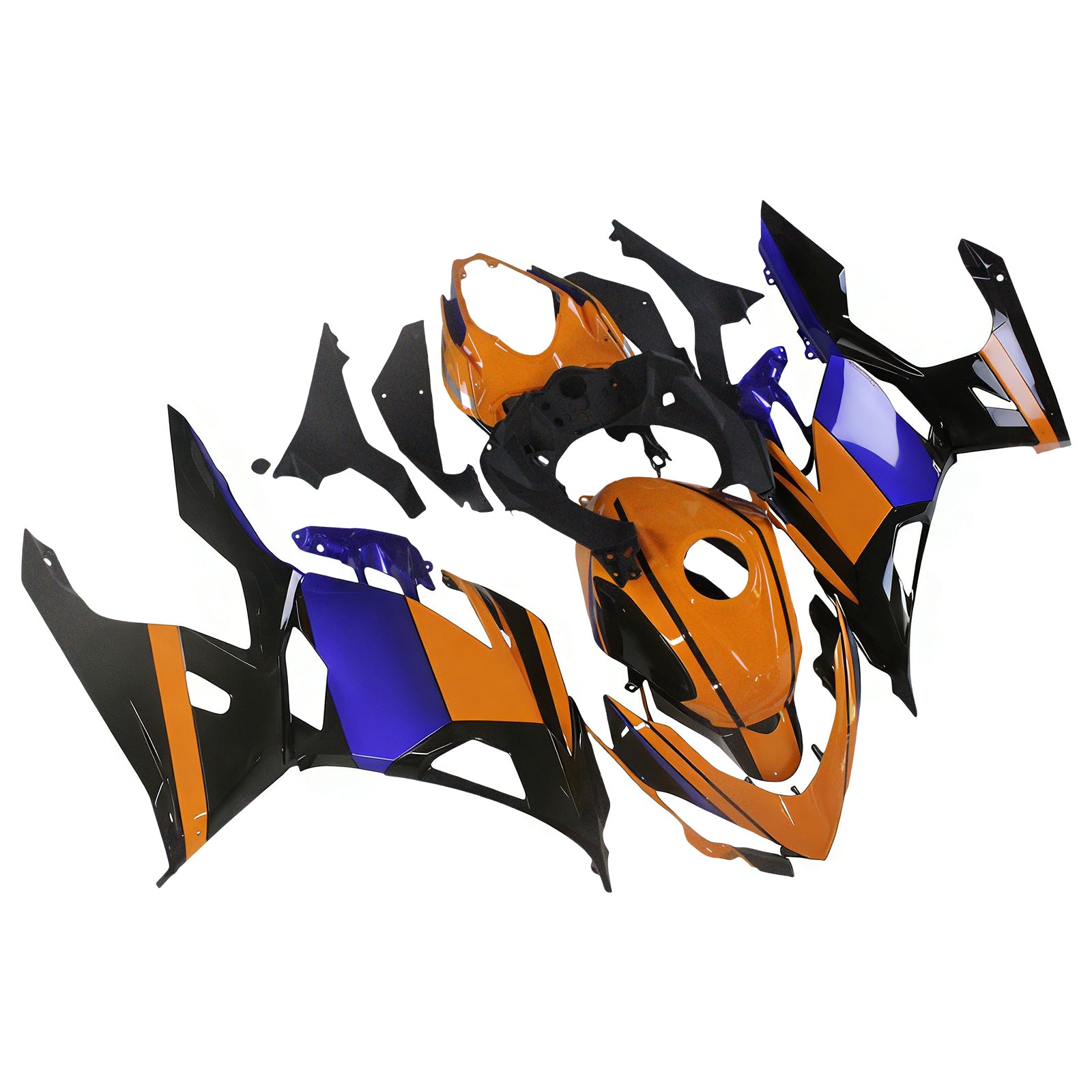 Amotopart 2018-2024 Kit carena Kawasaki EX400 Ninja400 arancione e blu