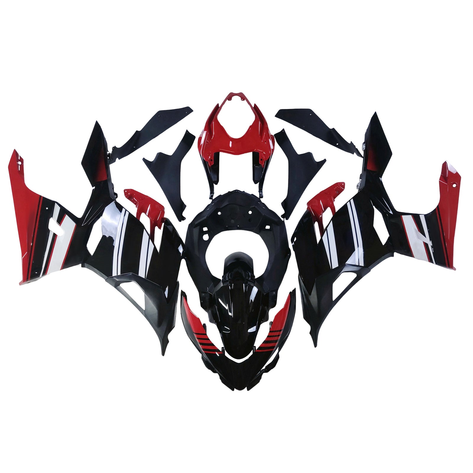Amotopart 2018-2024 Kawasaki EX400 Ninja400 Red&Black Style2 Fairing Kit
