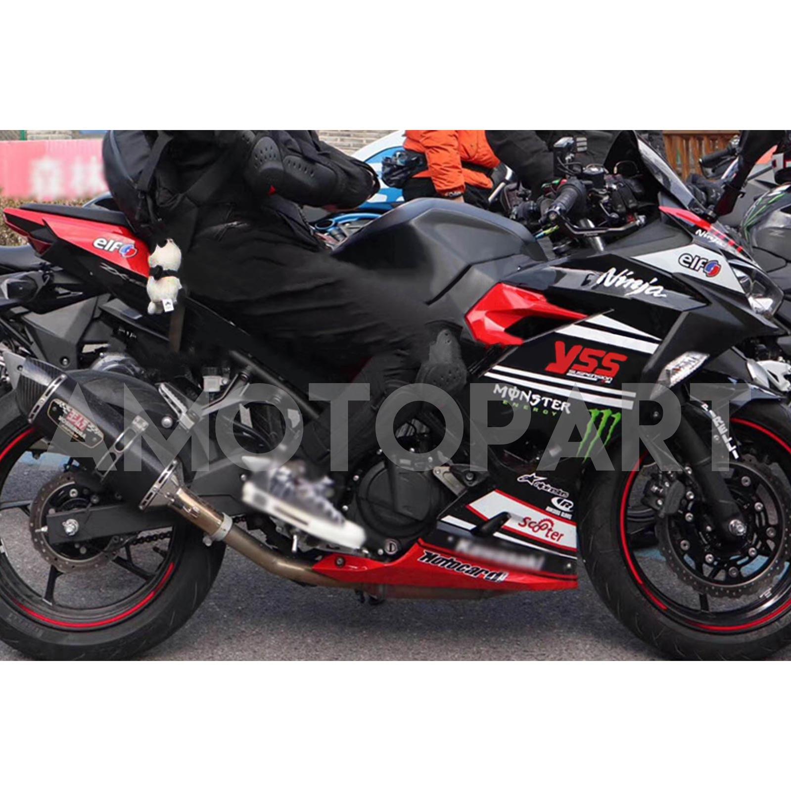 Amotopart 2018-2024 Kawasaki EX400 Ninja400 Red&Black Style2 Fairing Kit