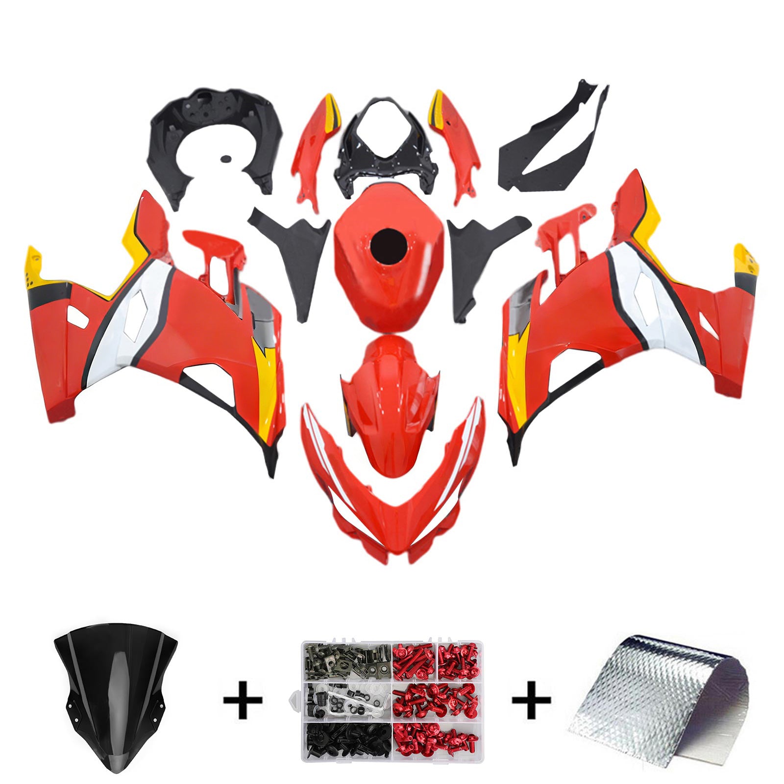 Amotopart 2018-2024 Kawasaki EX400 Ninja400 Red&Orange Fairing Kit