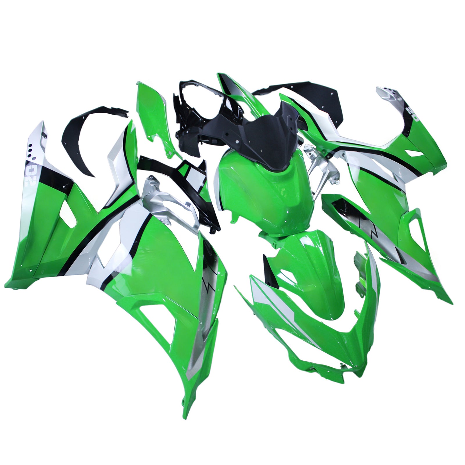 Amotopart 2018-2024 Kawasaki EX400 Ninja400 Green Fairing Kit