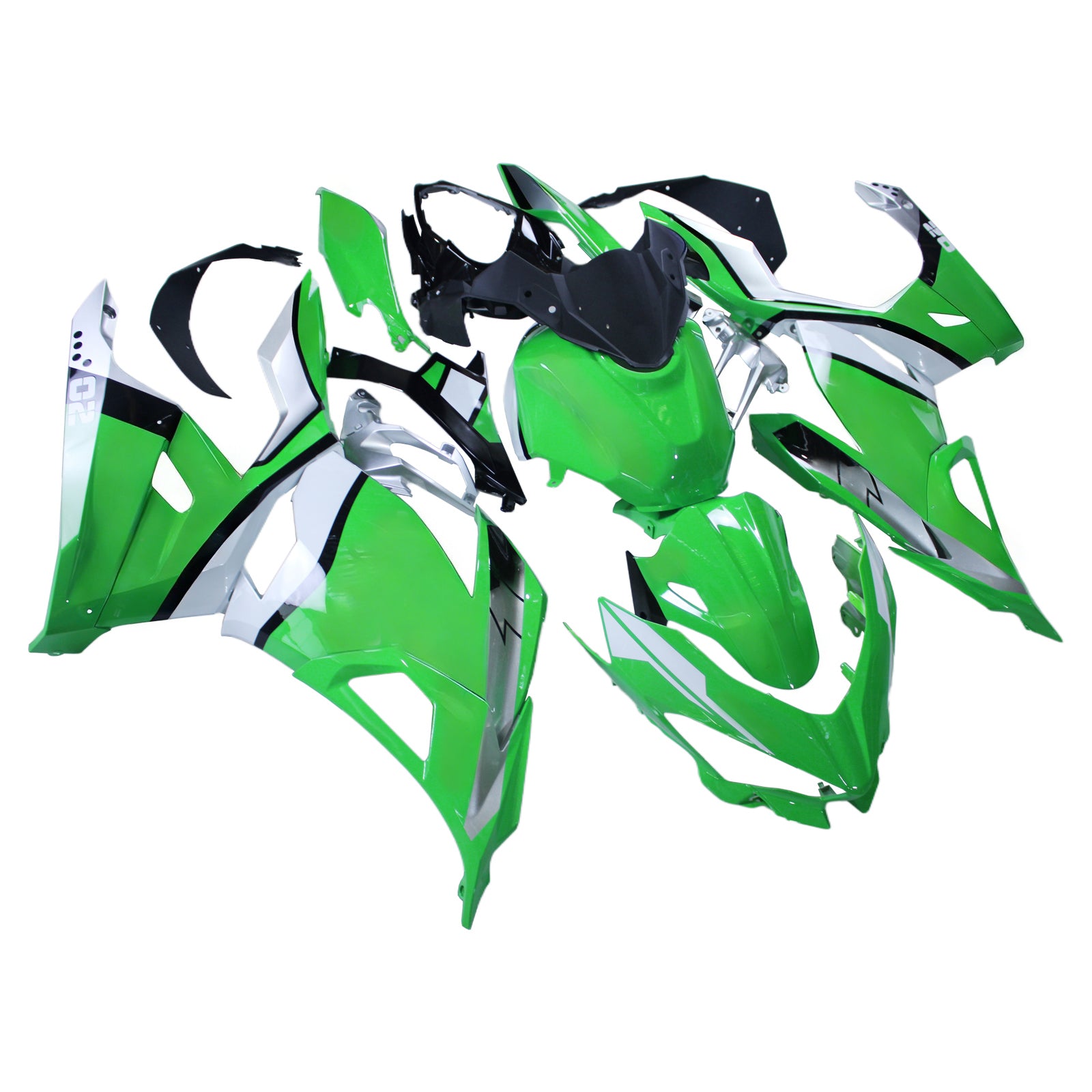 Amotopart 2018-2024 Kawasaki EX400 Ninja400 Green Fairing Kit