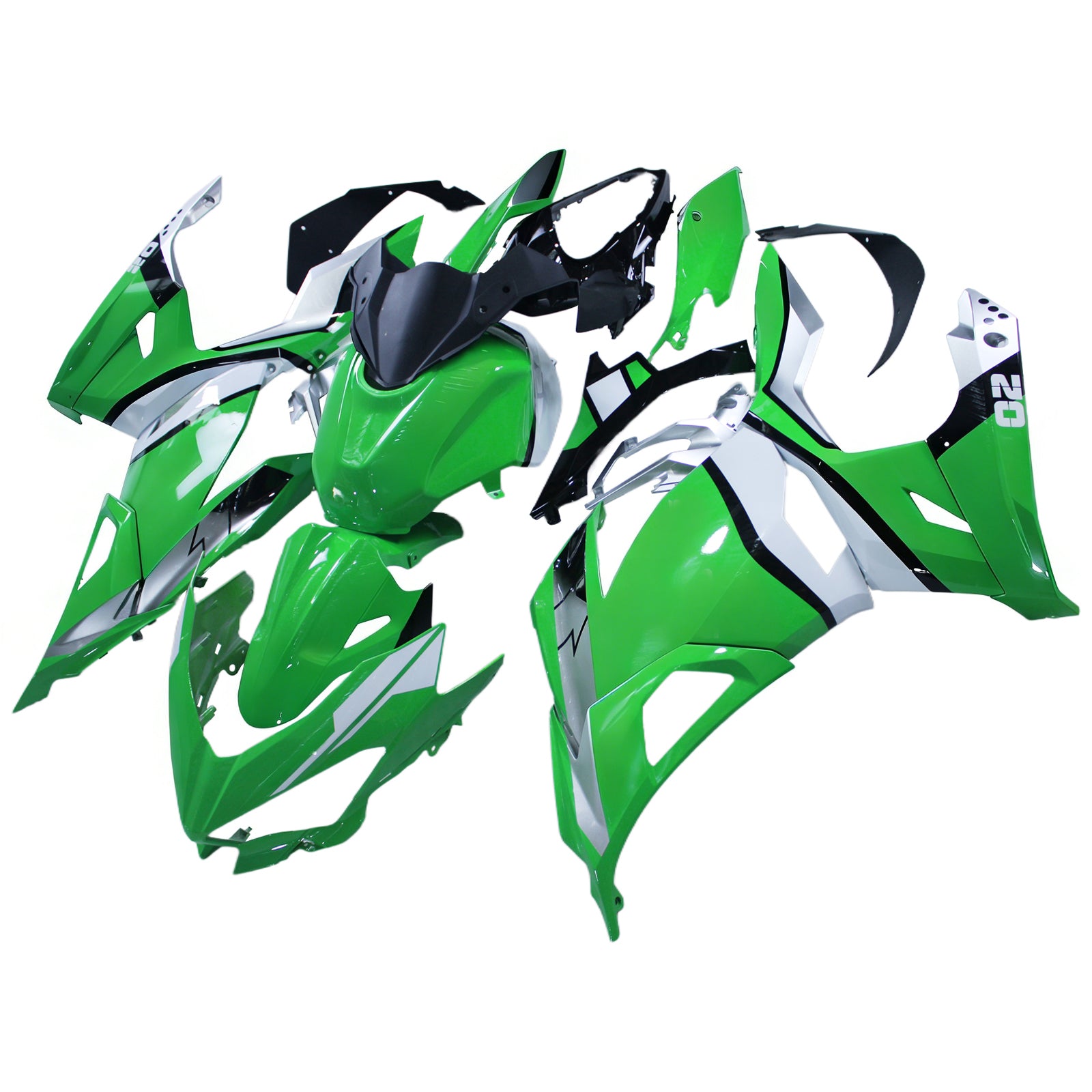 Amotopart 2018-2024 Kawasaki EX400 Ninja400 Green Fairing Kit