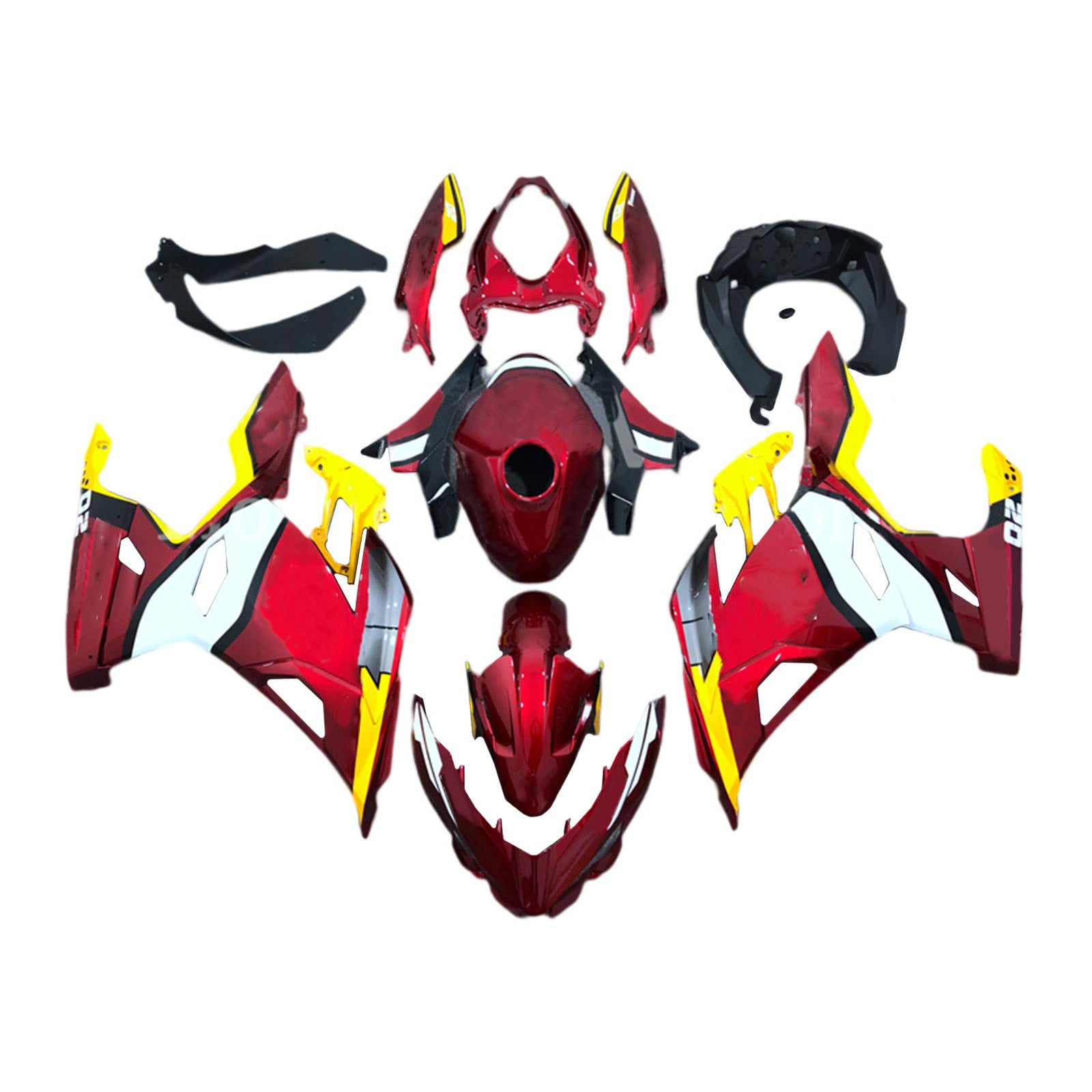 Amotopart 2018-2024 Kawasaki EX400 Ninja400 Red&Yellow Fairing Kit