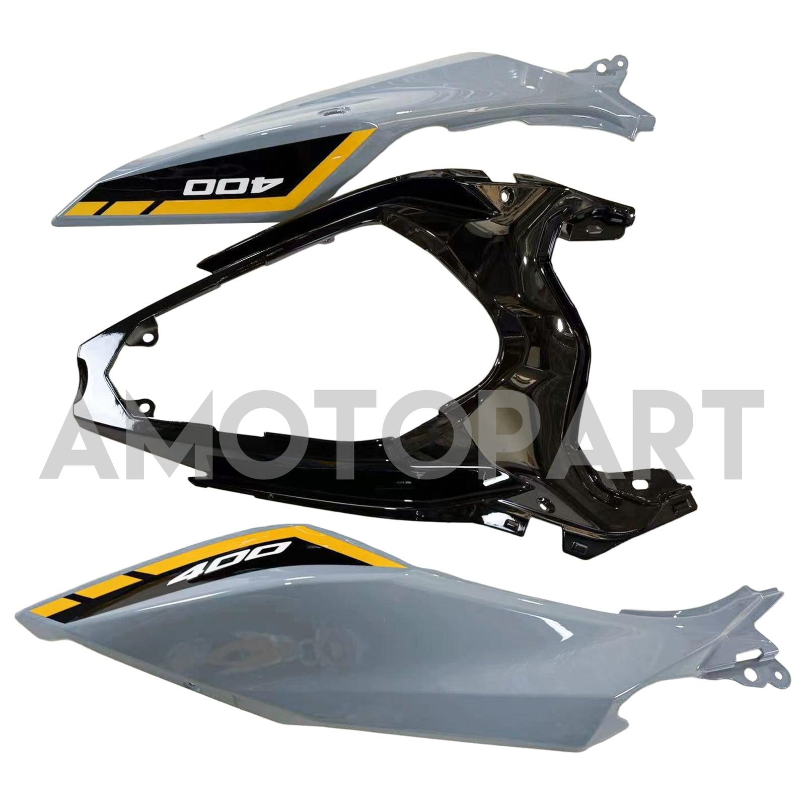 Amotopart 2018-2024 Kawasaki EX400 Ninja400 Grey & Yellow Failing Kit