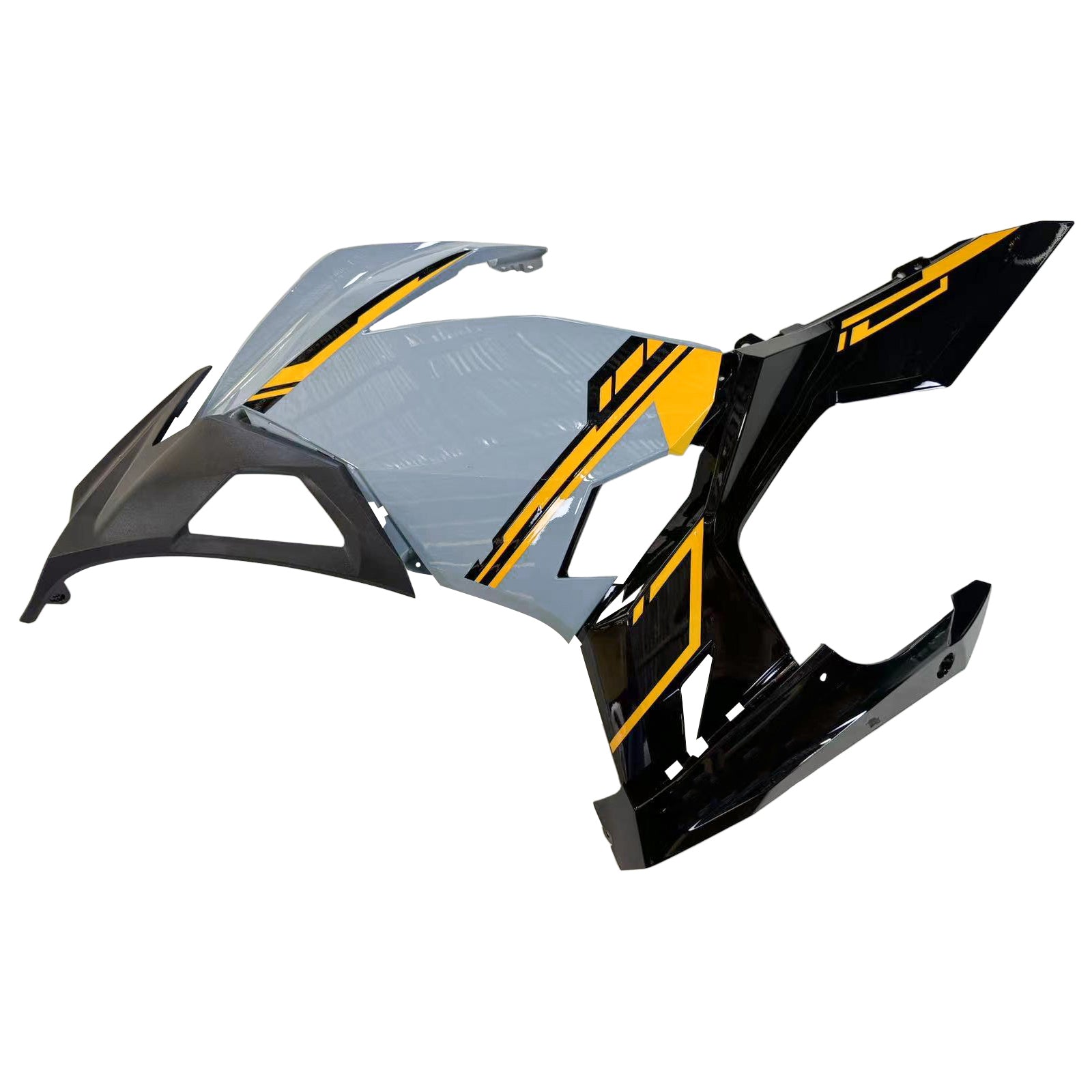 Amotopart 2018-2024 Kawasaki EX400 Ninja400 Grey&Yellow Fairing Kit