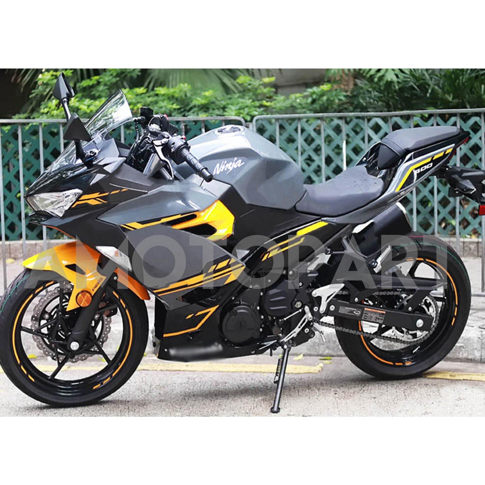 Amotopart 2018-2024 Kawasaki EX400 Ninja400 Grey & Yellow Failing Kit