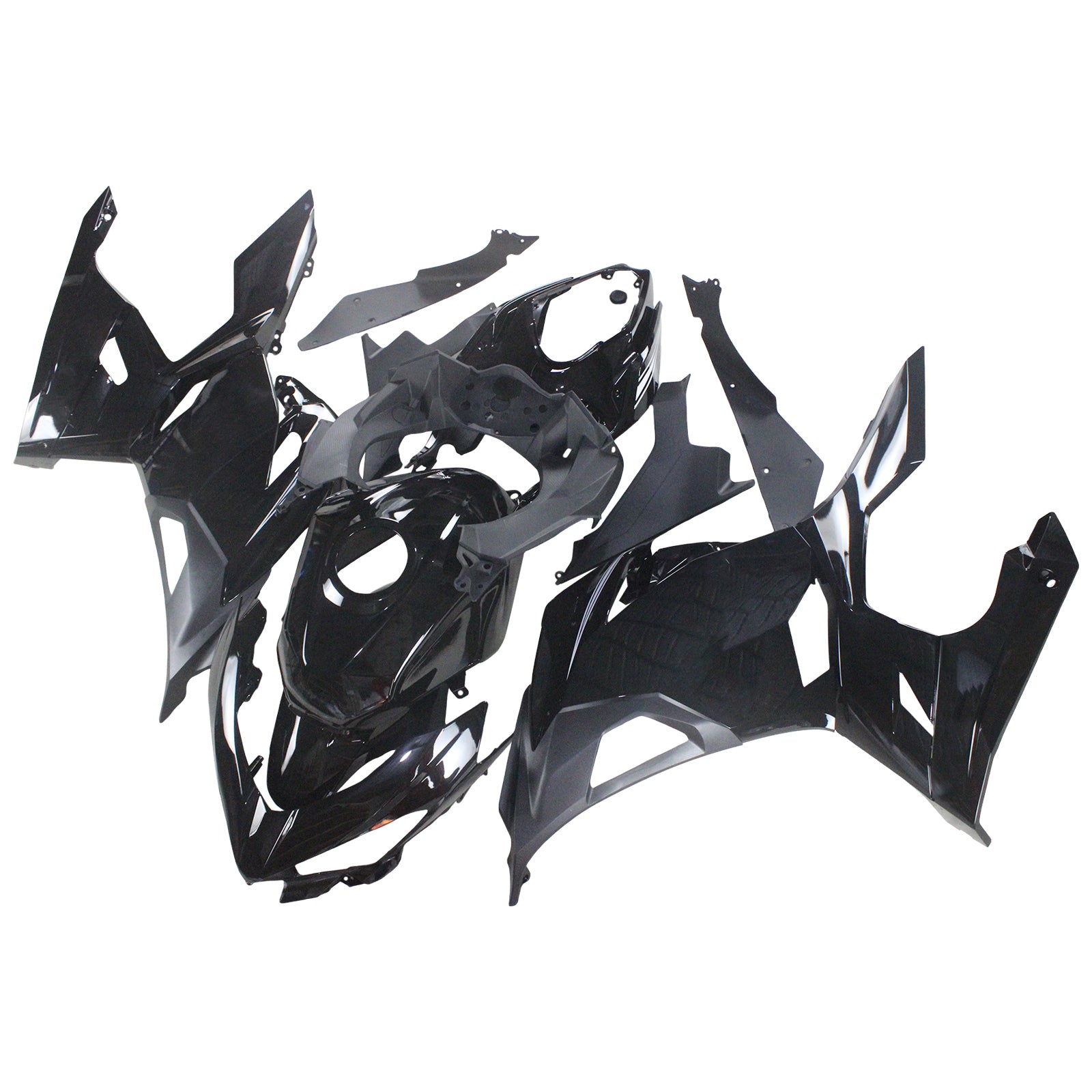 Amotopart 2018-2024 Kawasaki Ex400 Ninja400 Black with Blue Letter Fairring Kit