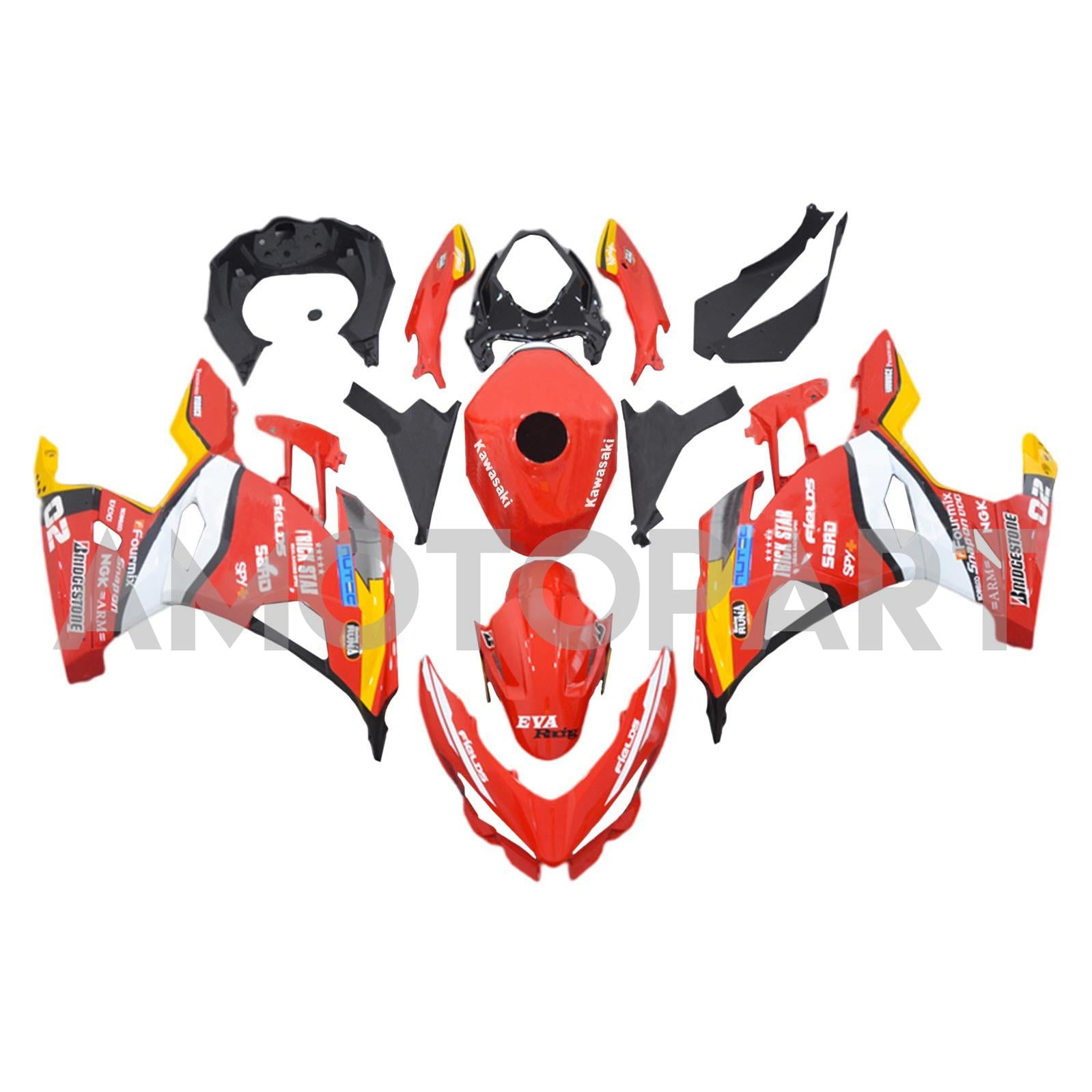 Amotopart 2018-2024 Kawasaki EX400/Ninja400 Verkleidungskit Sammlung Zwei