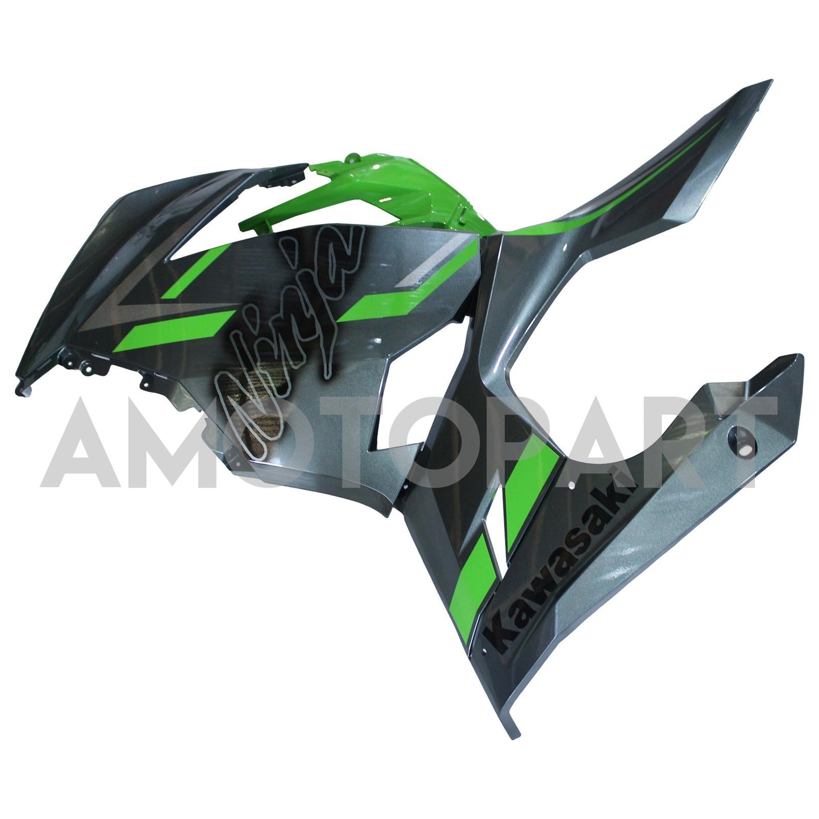 Amotopart 2018-2024 Kawasaki EX400 Ninja400 Black&Green Fairing Kit