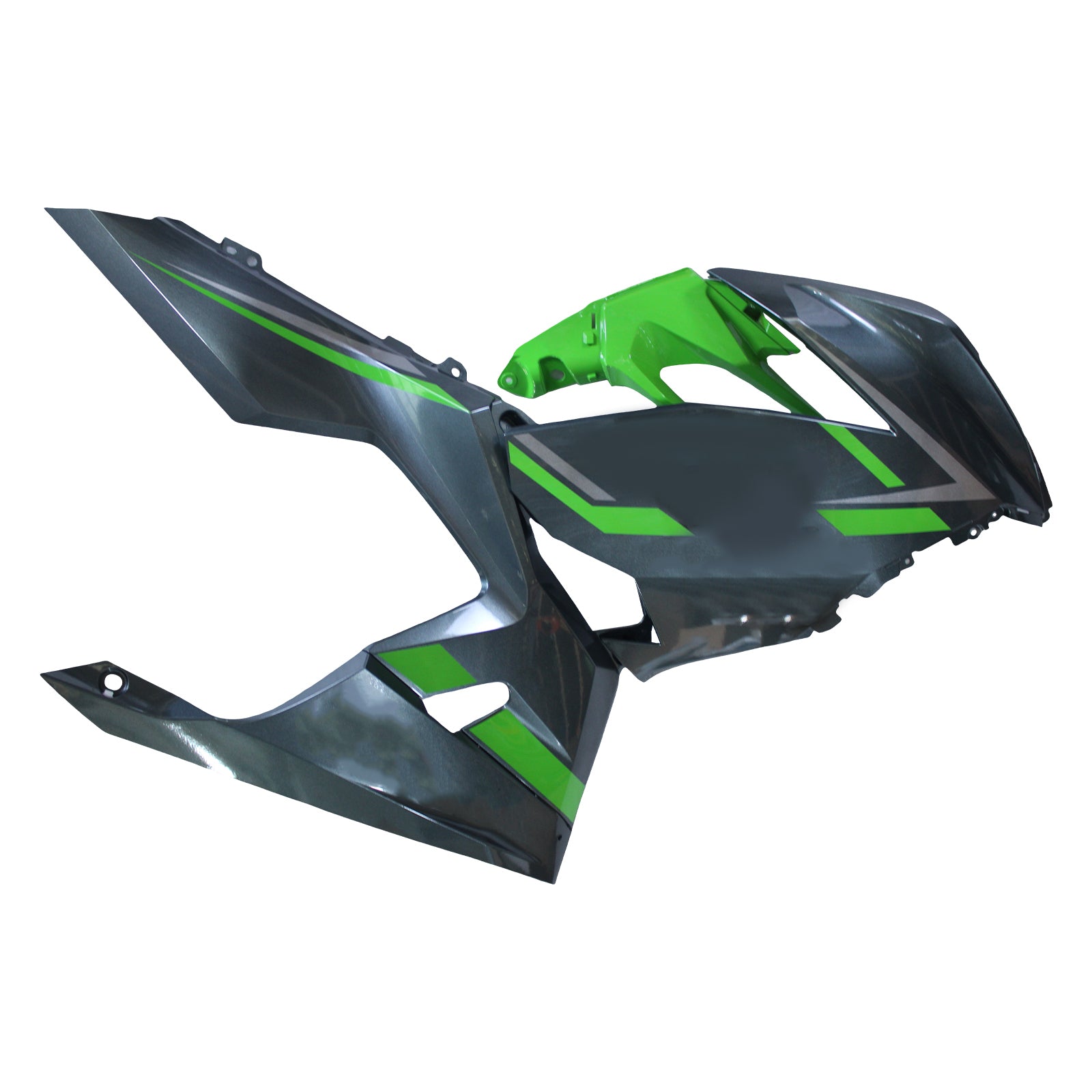 Amotopart 2018-2024 Kawasaki EX400 NINJA400 Black & Green Fairing Kit
