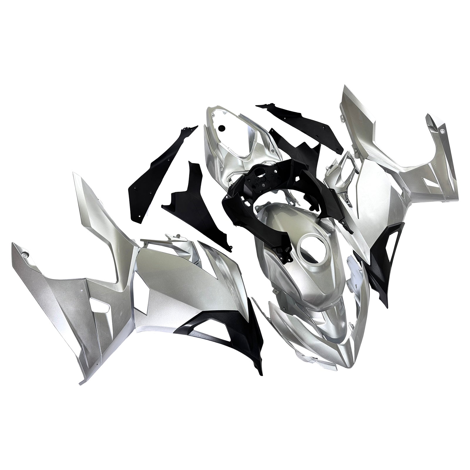 Amotopart 2018-2024 Kawasaki EX400 Ninja400 Silver Fairing Kit