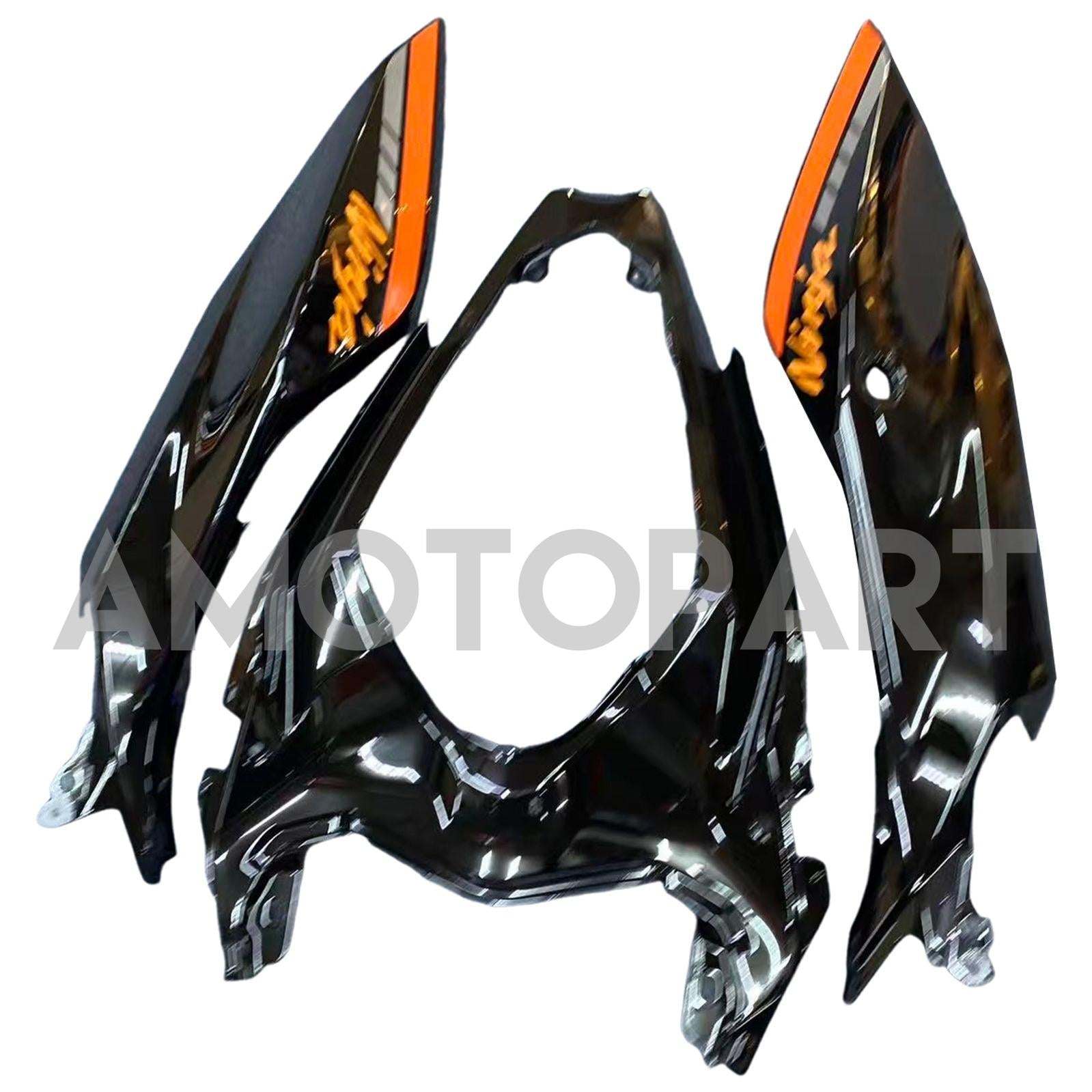 Amotopart 2018-2024 Kawasaki EX400 Ninja400 Black with Orange Letter Fairing Kit