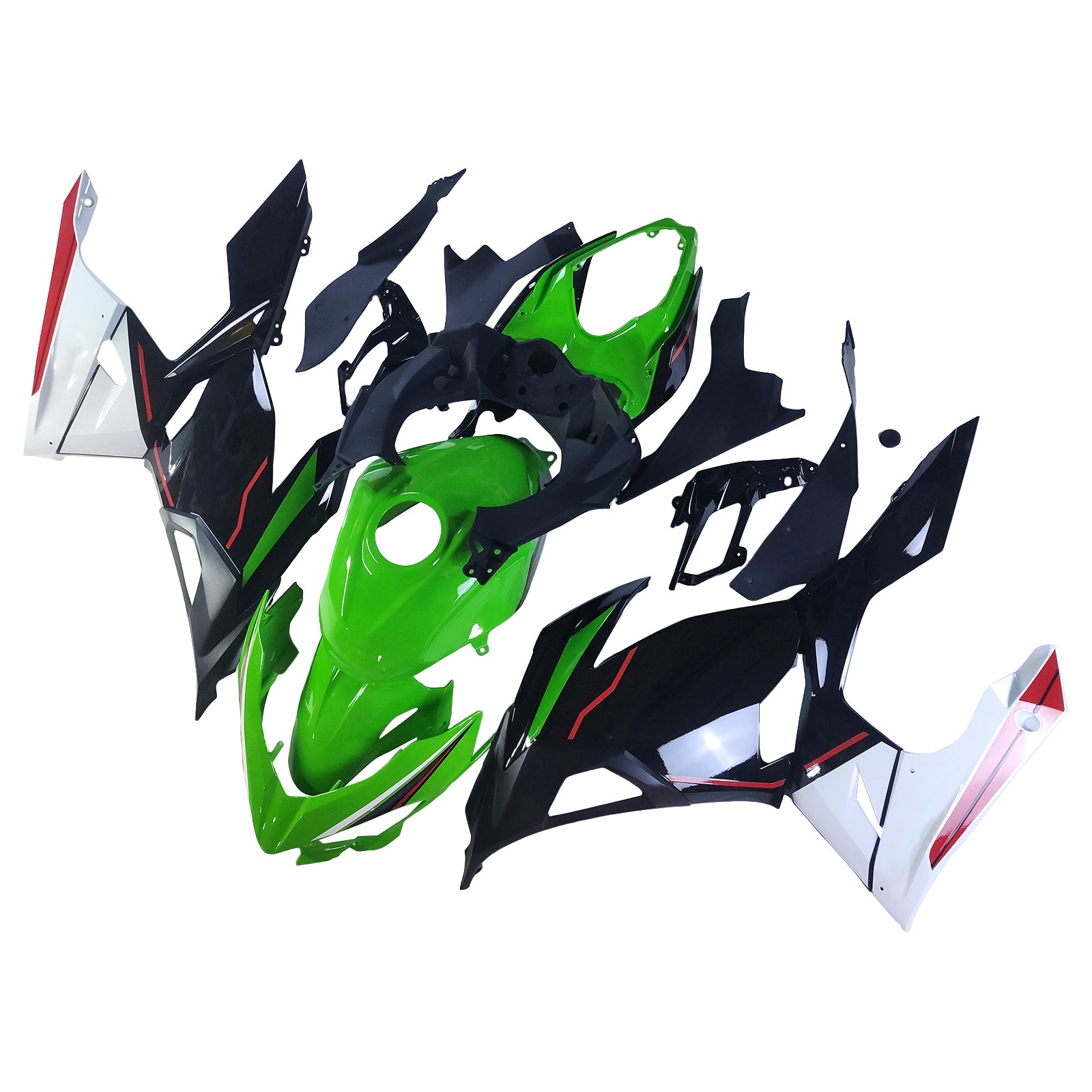 Amotopart 2018-2024 Kawasaki EX400 Ninja400 Grün&Schwarzes Verkleidungsset