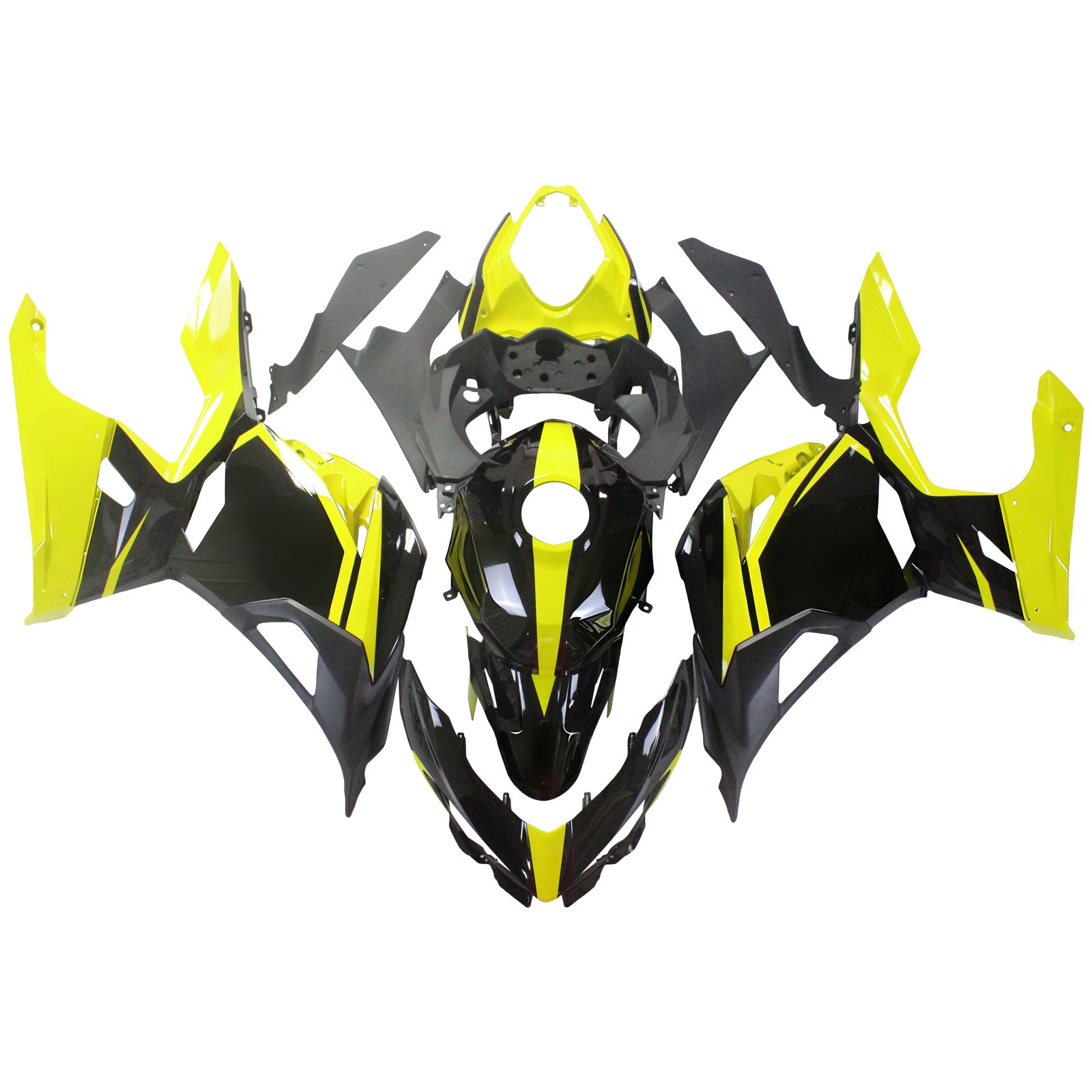 Amotopart 2018-2024 Kawasaki EX400 Ninja400 Black&Yellow Fairing Kit