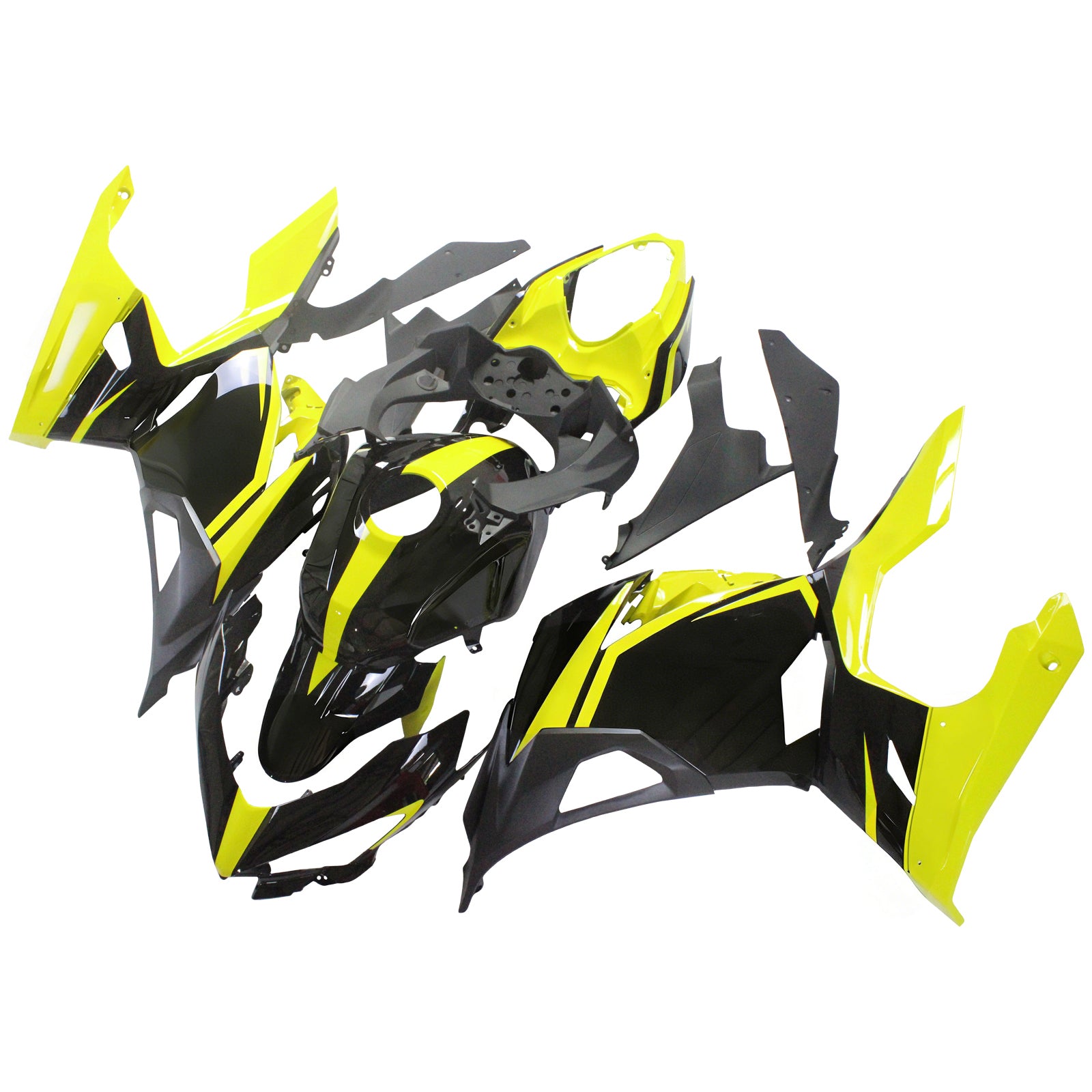 Amotopart 2018-2024 Kawasaki EX400 Ninja400 Black&Yellow Fairing Kit