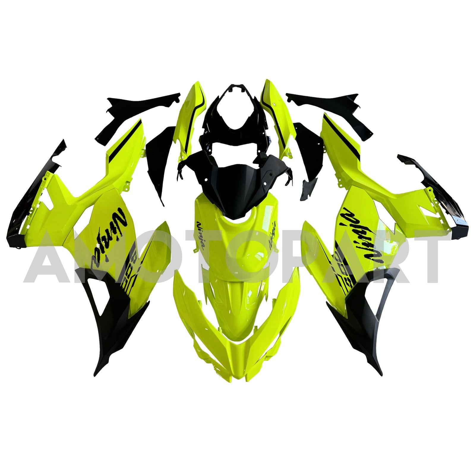 Amotopart 2018-2024 Kawasaki EX400 Ninja400 Chartreuse Fairing Kit