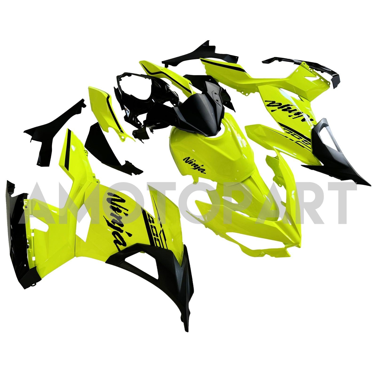 Amotopart 2018-2024 Kawasaki EX400 Ninja400 Chartreuse Fairing Kit