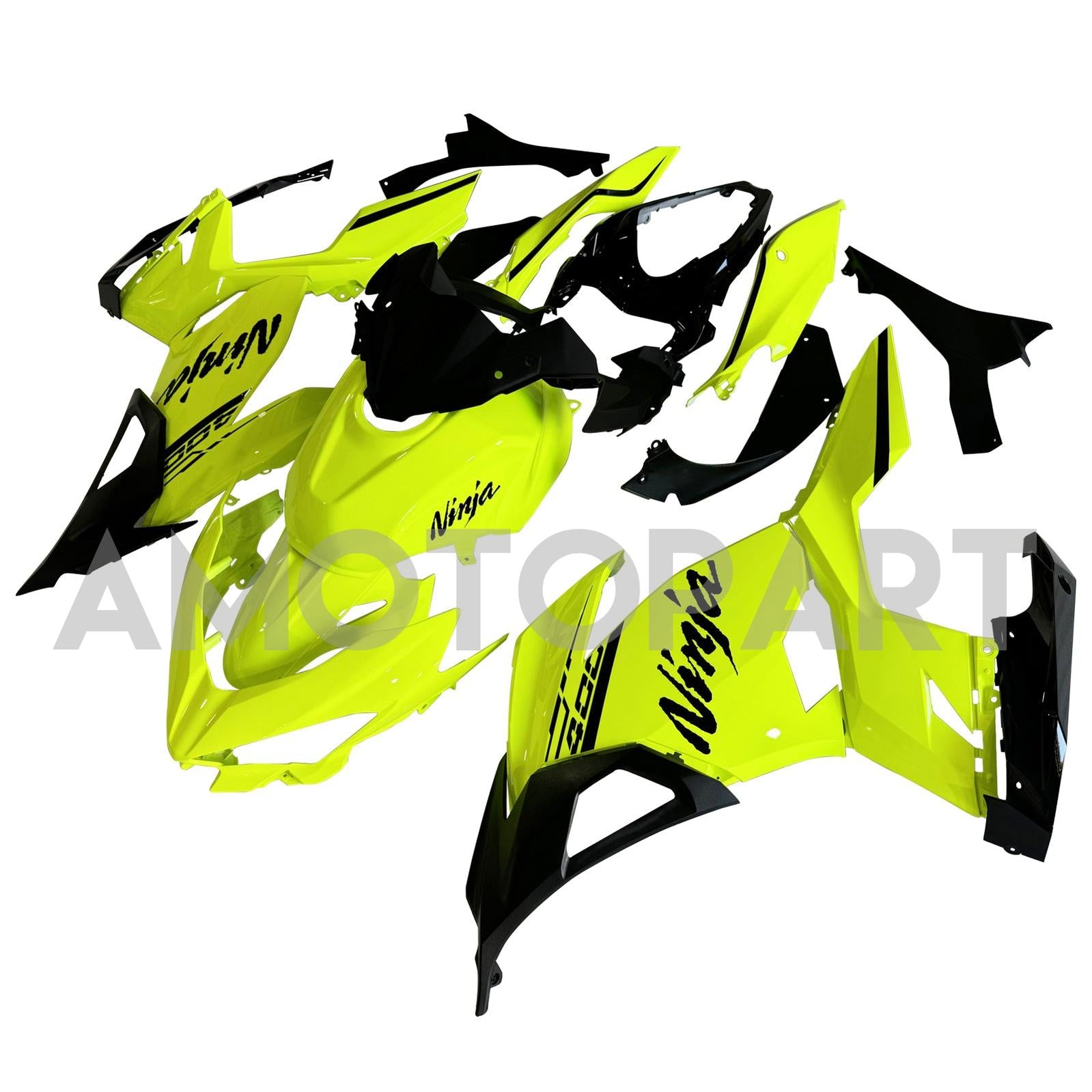Amotopart 2018-2024 Kawasaki EX400 Ninja400 Chartreuse Fairing Kit
