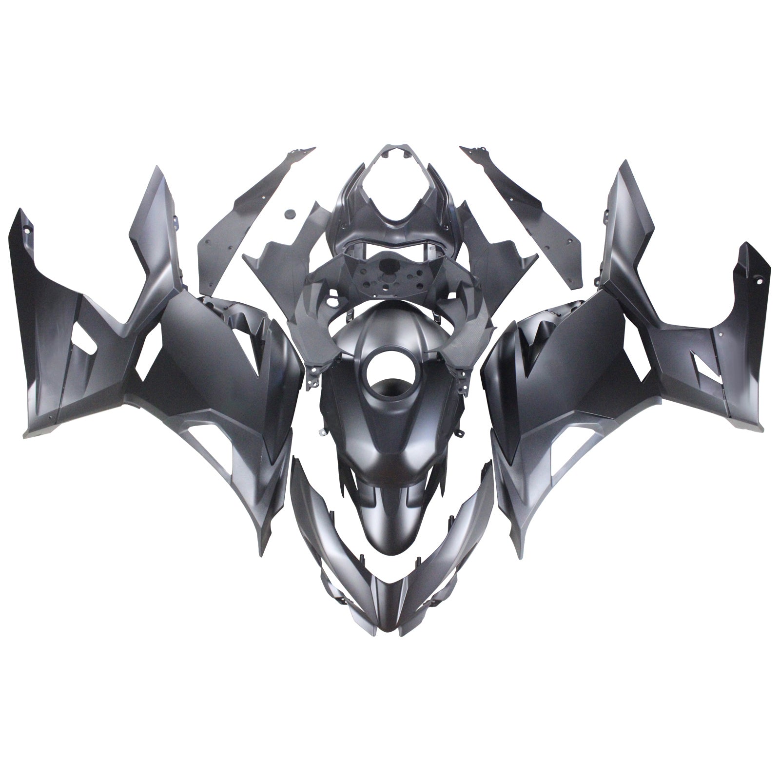 Amotopart 2018-2024 Kawasaki EX400 Ninja400 Matte Black Fairing Kit
