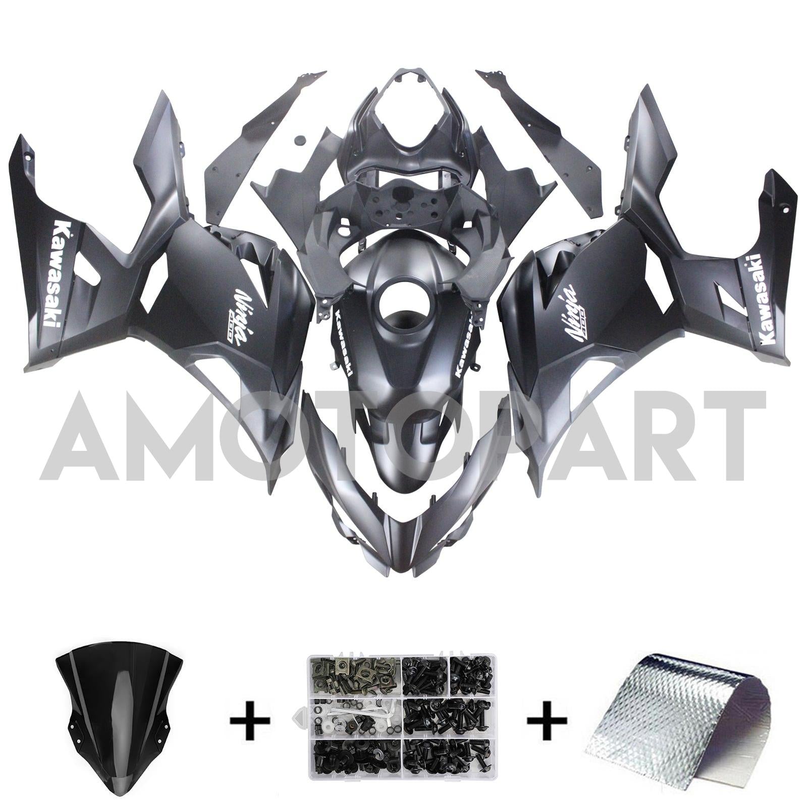 Amotopart 2018-2024 Kawasaki EX400/Ninja400 Fairing Kit Collection One