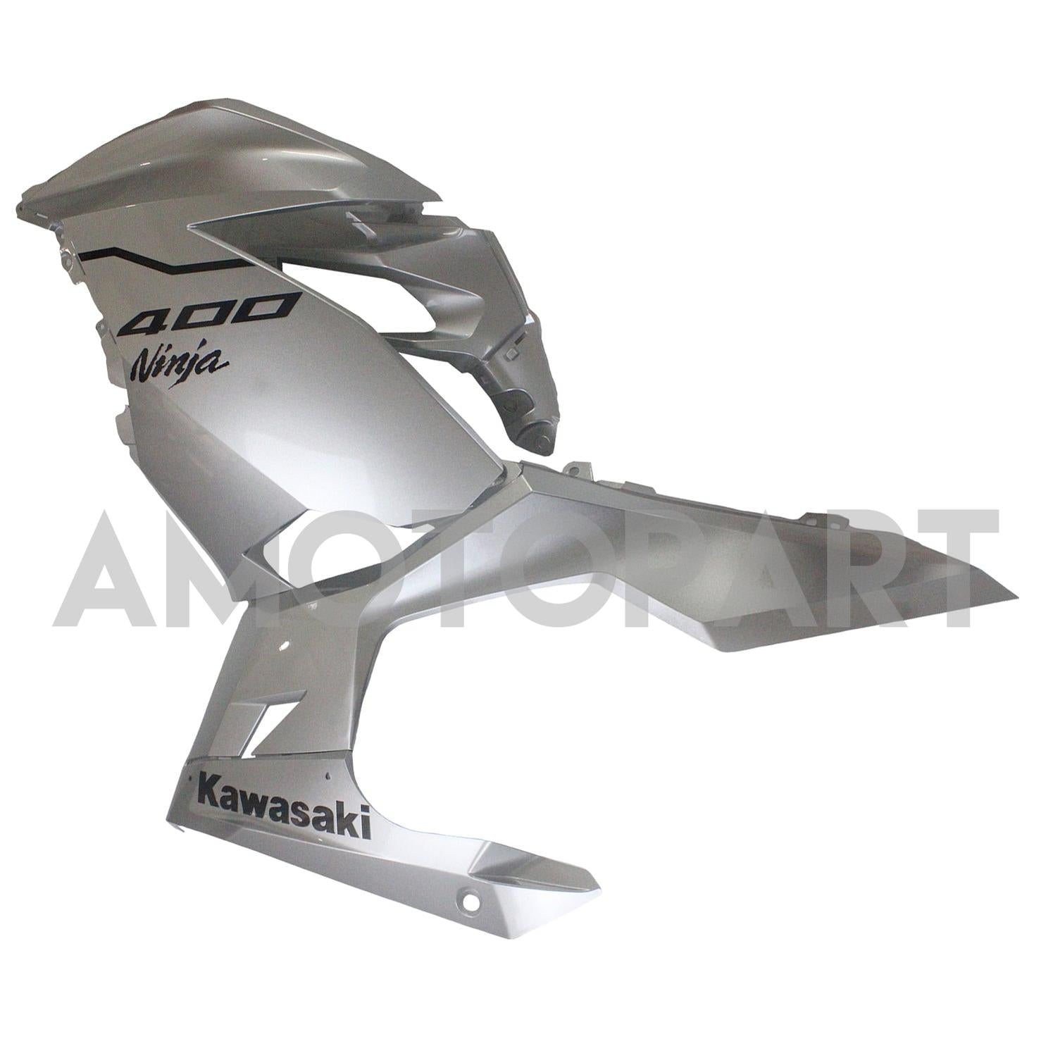 Amotopart Kawasaki Ex400/Ninja400 2018-2023 Silver & Black Fairing Kit