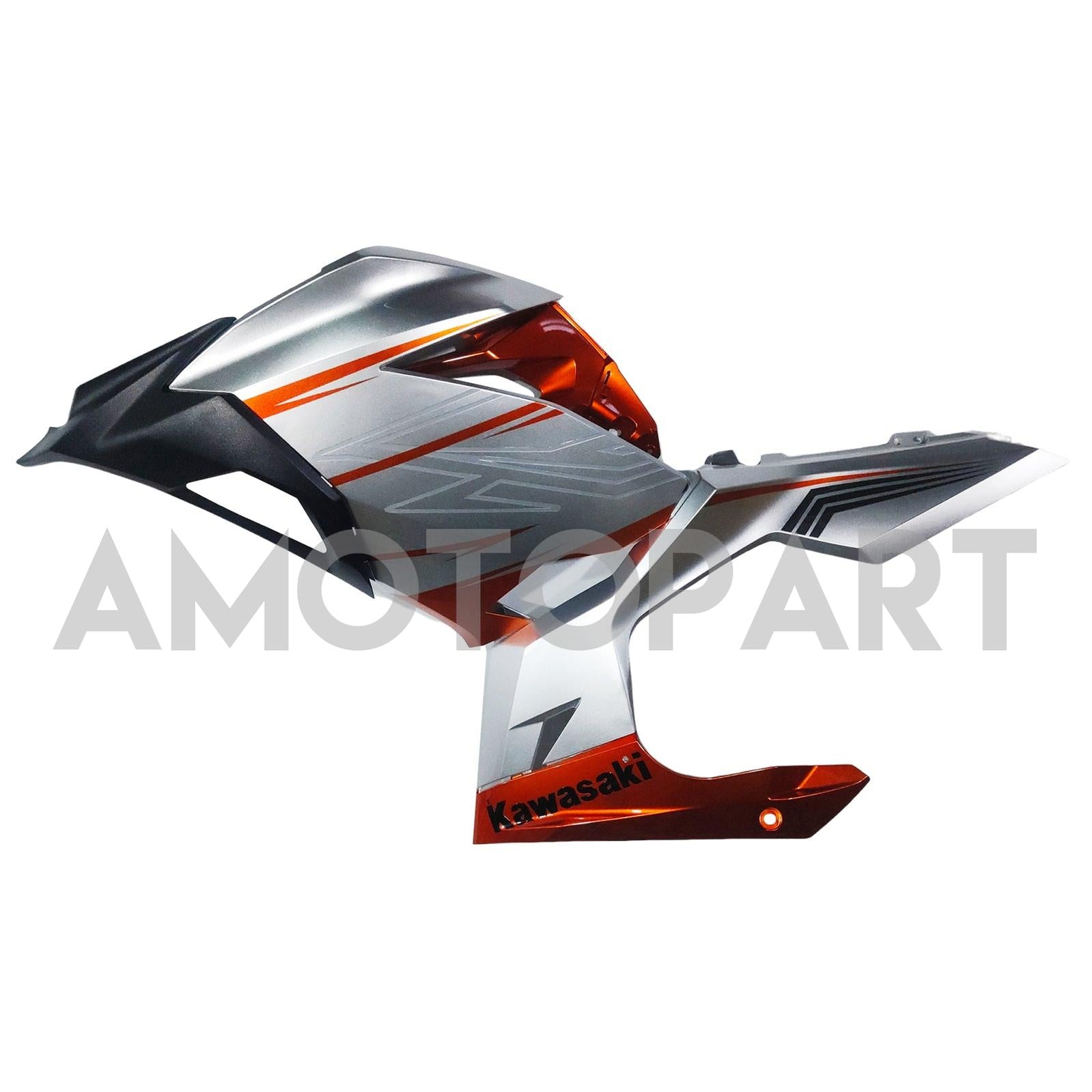 Amotopart Kawasaki EX400/Ninja400 2018-2023 Silver&Orange Fairing Kit