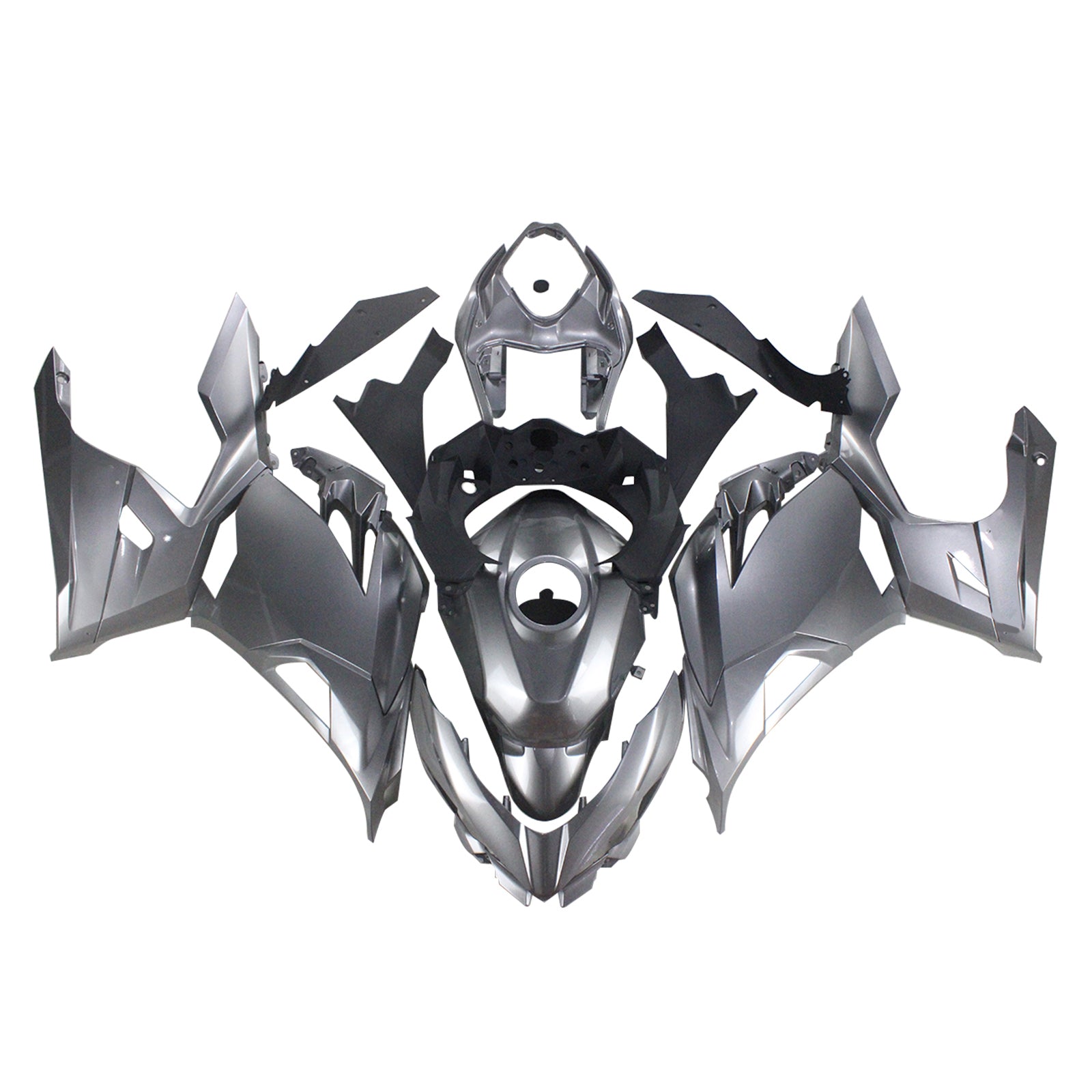 Amotopart Kawasaki EX400/Ninja400 2018-2023 Silver&Grey Fairing Kit