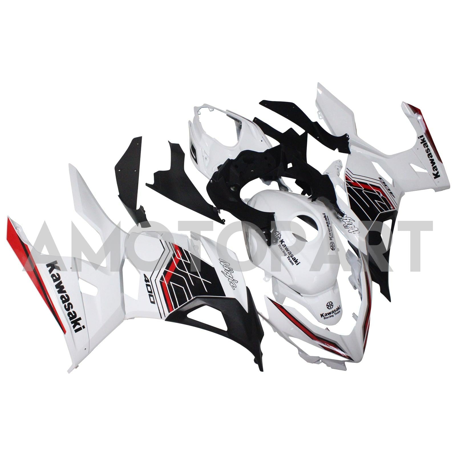 AMOTOPT KAWASAKI EX400/NINJA 400 2018-2023 KIT de carenagem Branco e Black