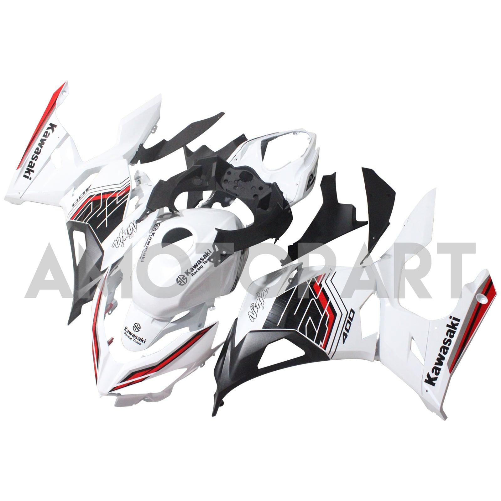 AMOTOPT KAWASAKI EX400/NINJA 400 2018-2023 KIT de carenagem Branco e Black
