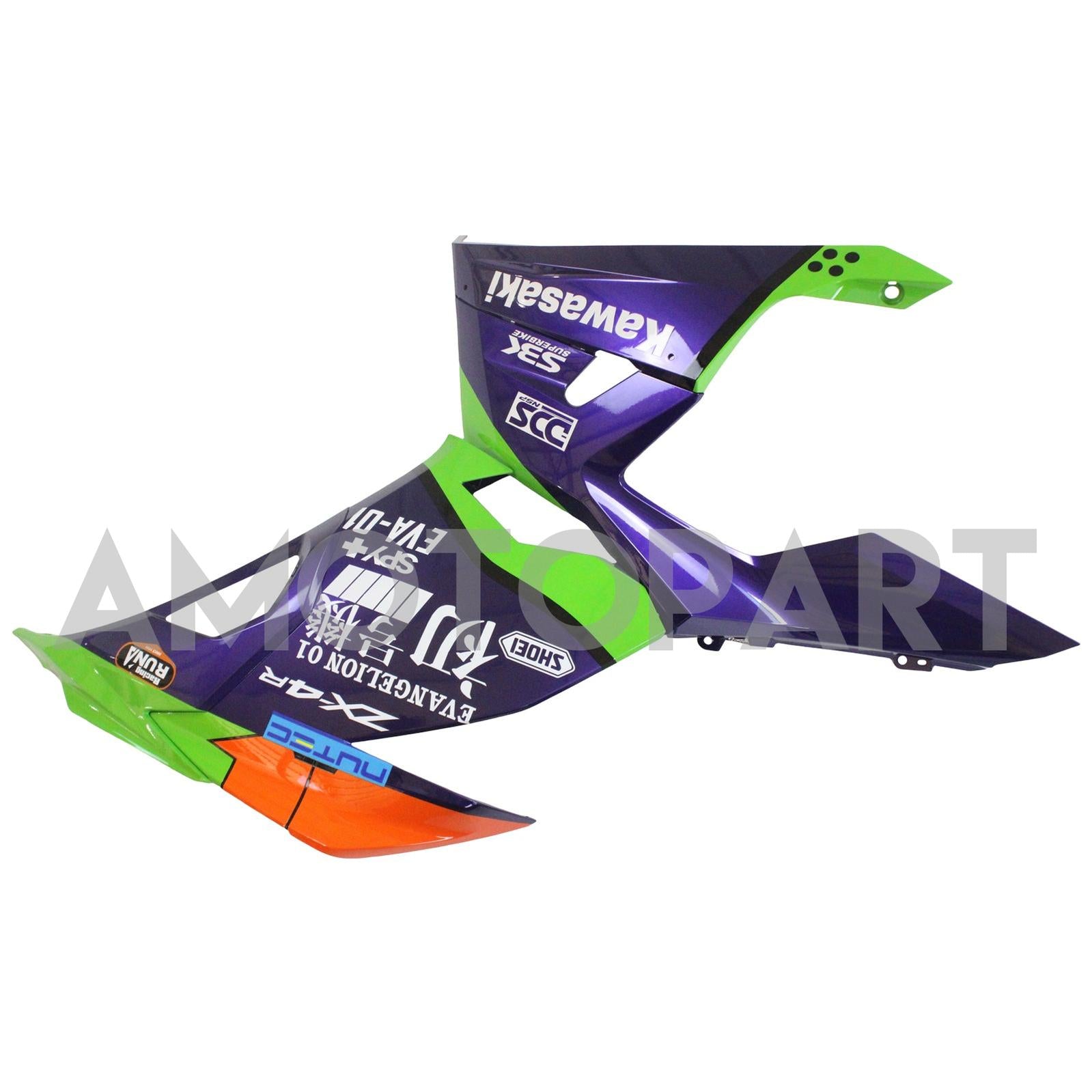 Amotopart Kawasaki EX400/Ninja400 2018-2023 Green&Orange Fairing Kit