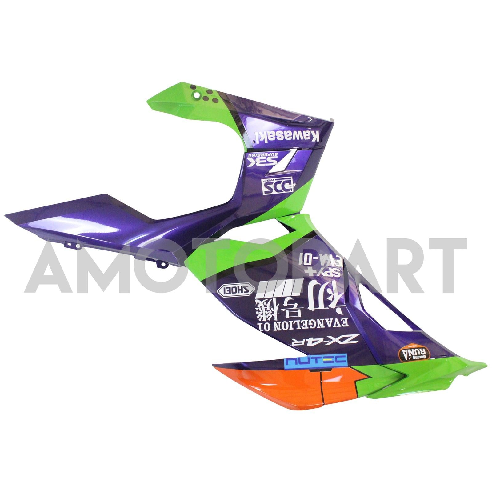 Amotopart Kawasaki EX400/Ninja400 2018-2023 Green&Orange Fairing Kit