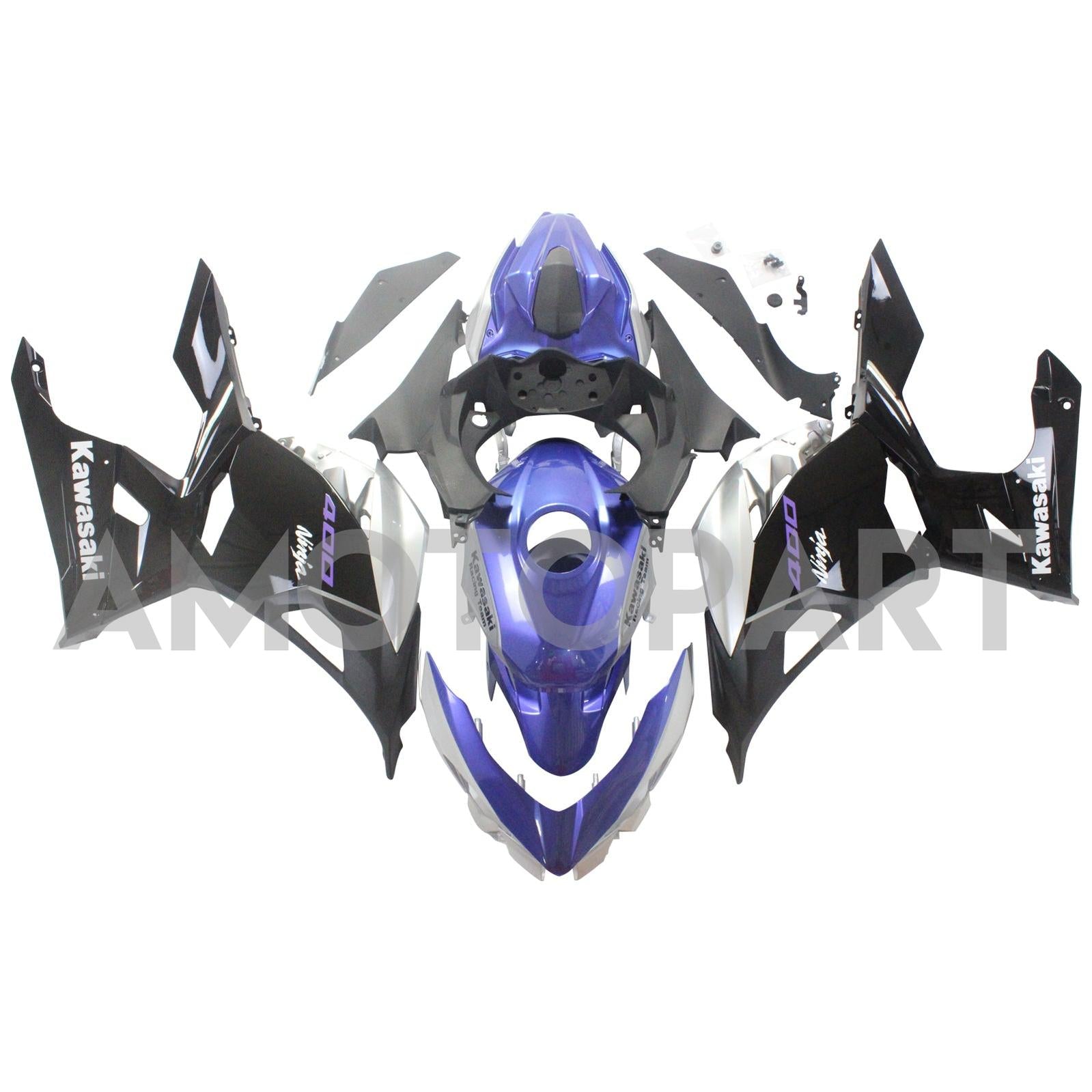Amotopart 2018-2024 Kawasaki EX400/Ninja400 Verkleidungskit Sammlung Zwei