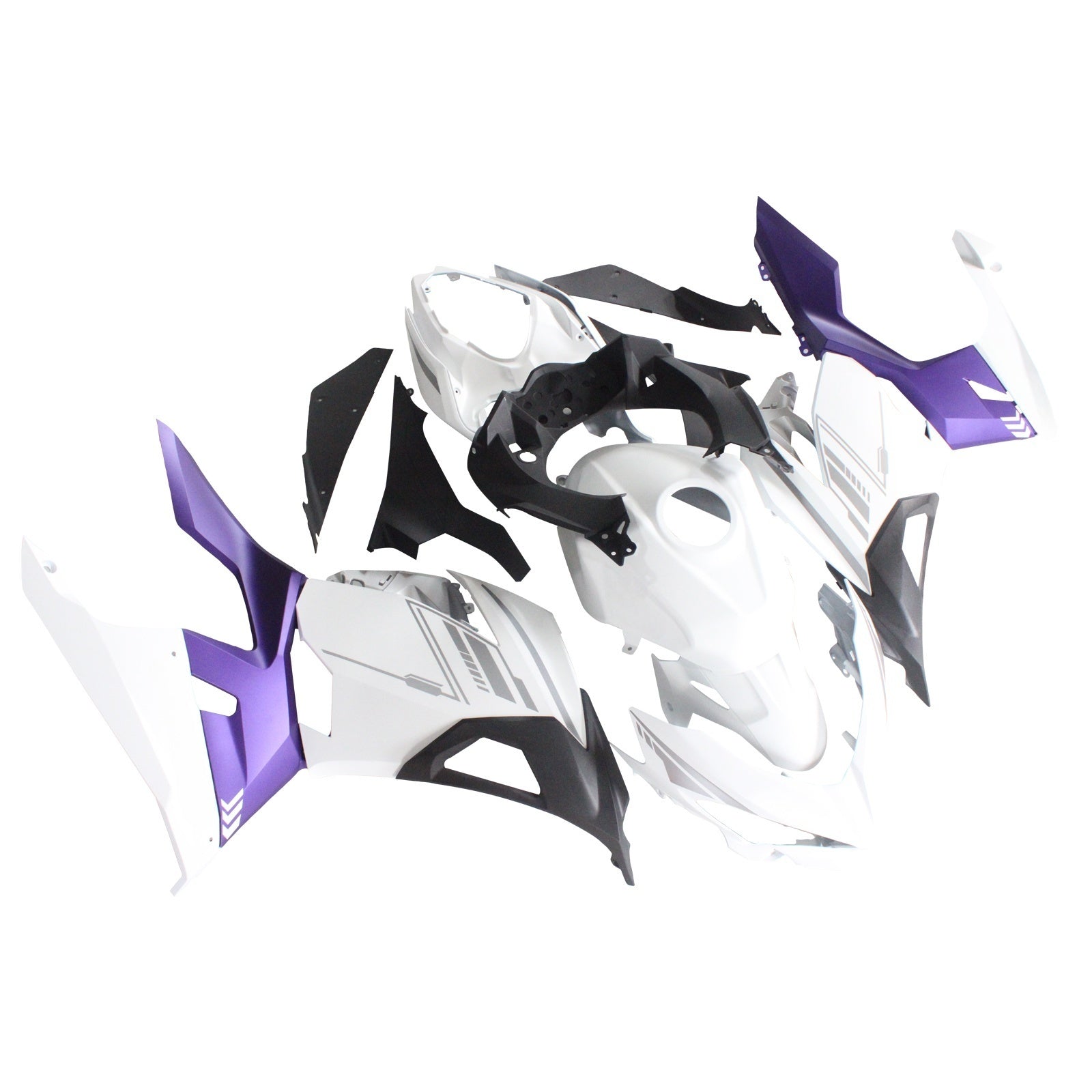 Amotopart Kawasaki EX400/Ninja400 2018-2023 Matte White&Purple Fairing Kit