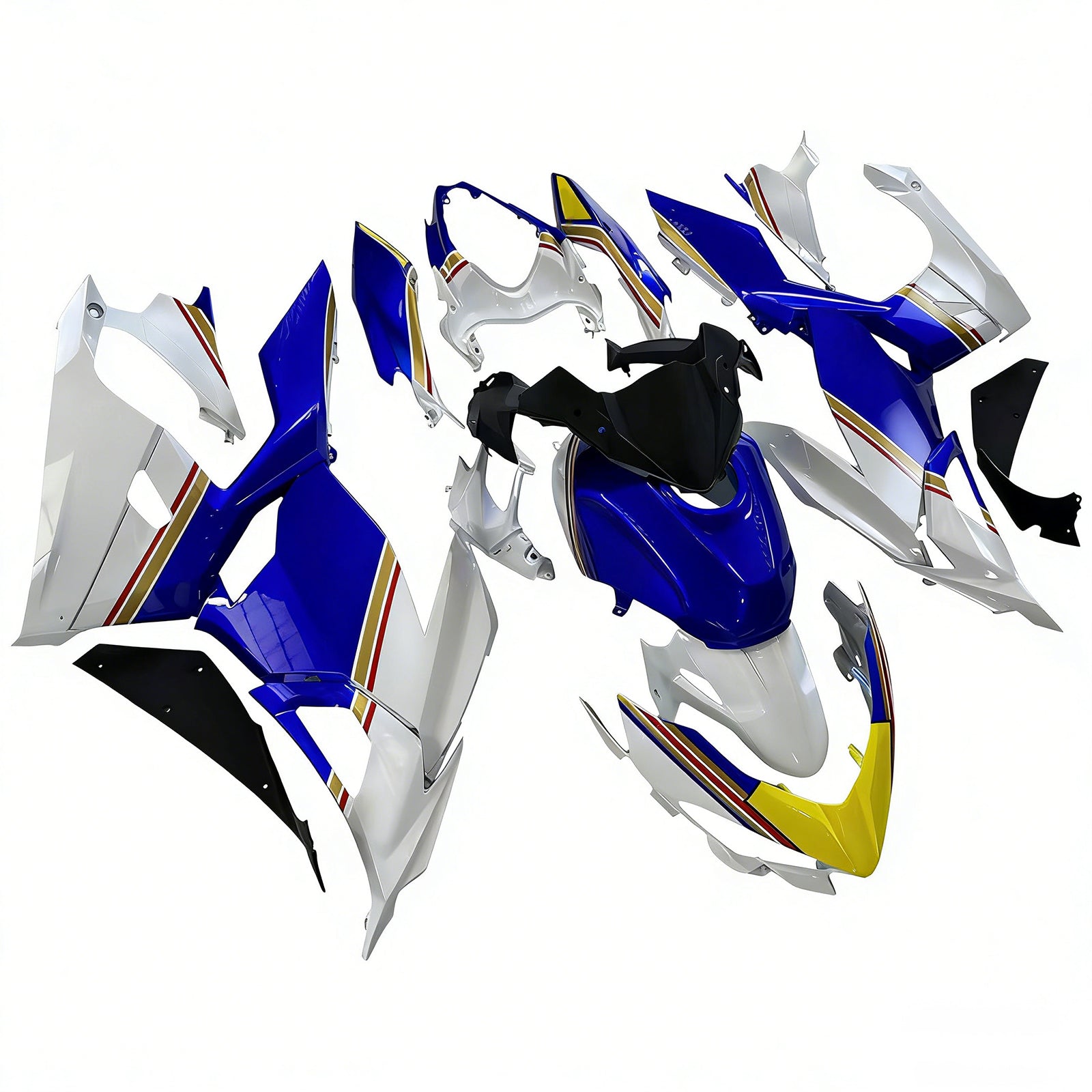 Amotopart Kawasaki EX400/Ninja400 2018-2023 Blue&Yellow Fairing Kit