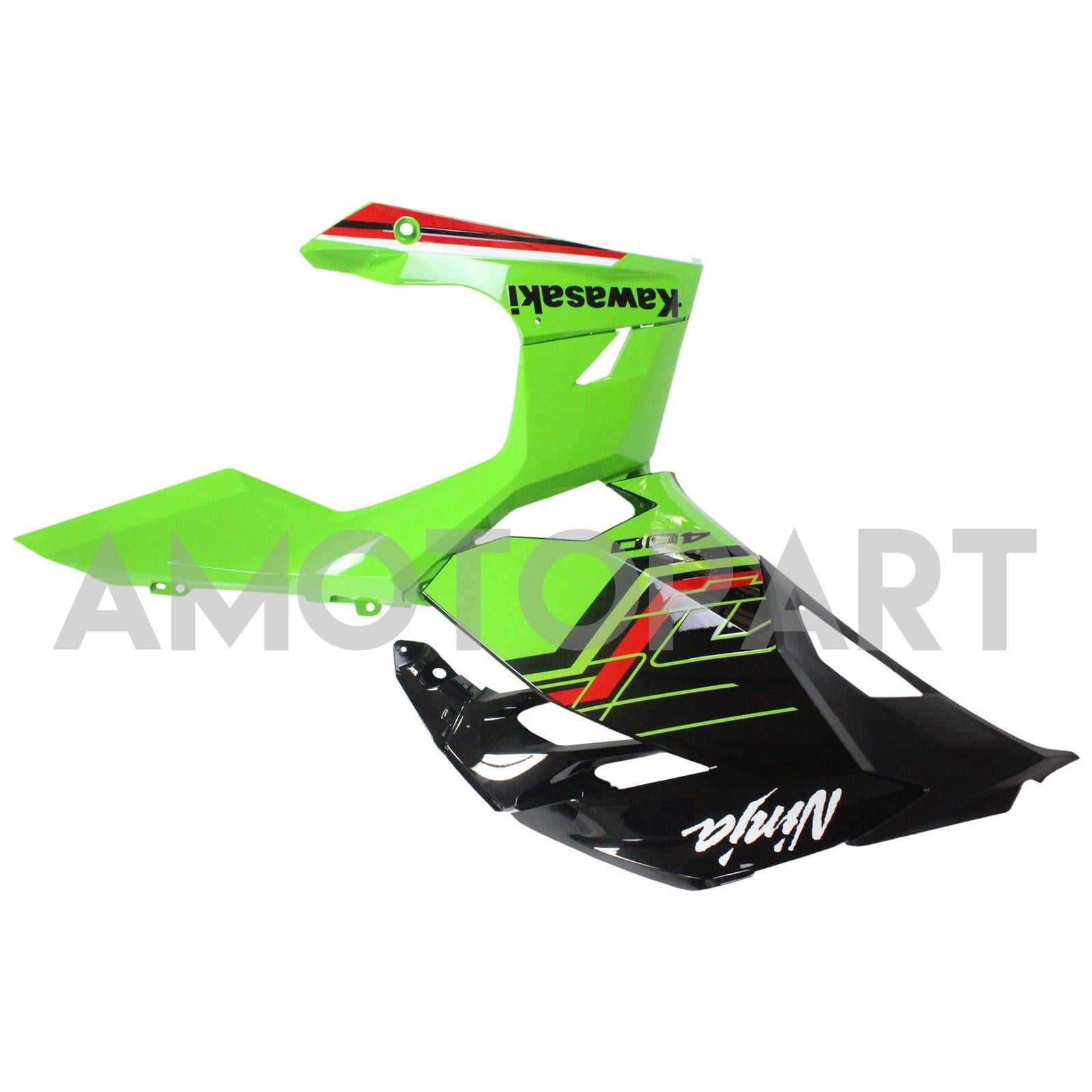 Amotopart Kawasaki EX400/Ninja400 2018-2023 Grün&Schwarzes Style1-Verkleidungskit
