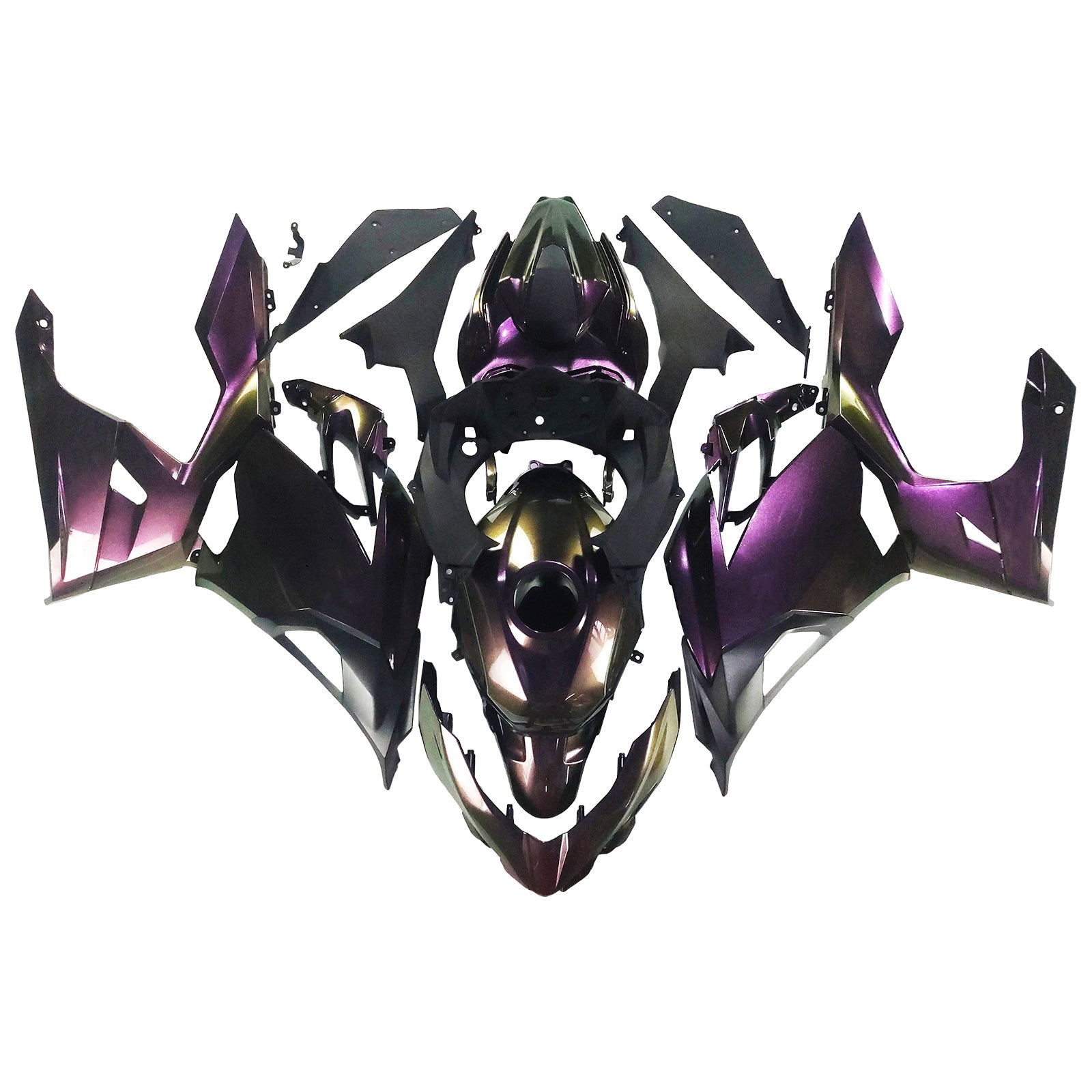 Amotopart Kawasaki Ex400/Ninja400 2018-2024 Gradient Purple & Green Fair Kit