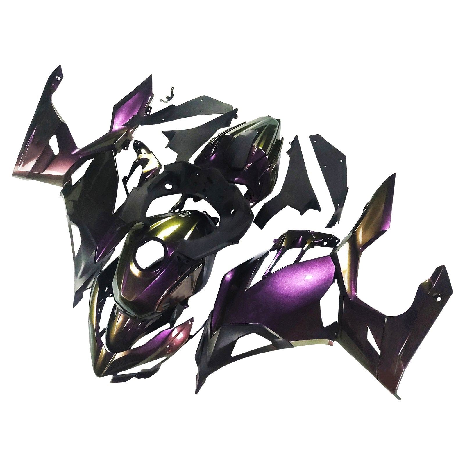 Amotopart Kawasaki Ex400/Ninja400 2018-2024 Gradient Purple & Green Fair Kit