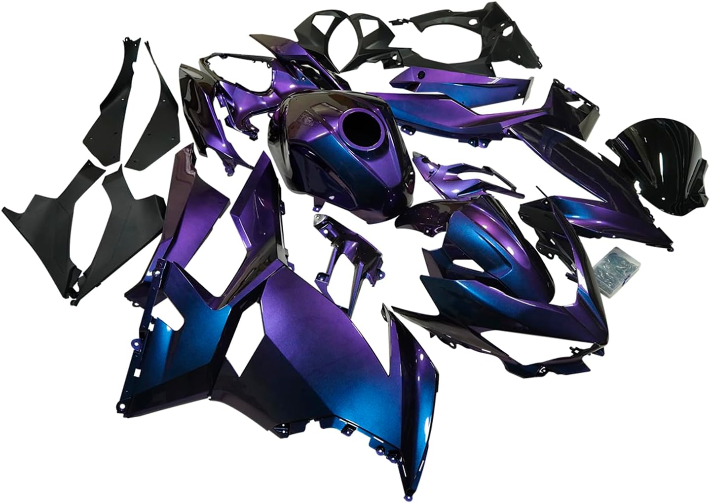Amotopart Kawasaki EX400/Ninja400 2018-2023 Gradient Purple Blue Fairing Kit
