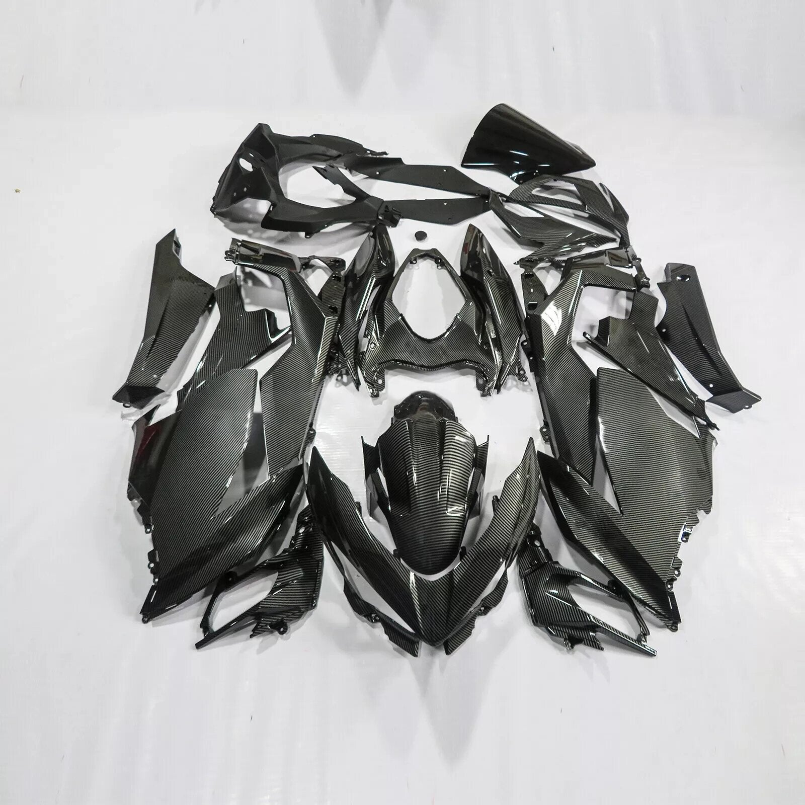 Amotopart Kawasaki EX400/Ninja400 2018-2023 Carbon Fiber Pattern Fairing Kit