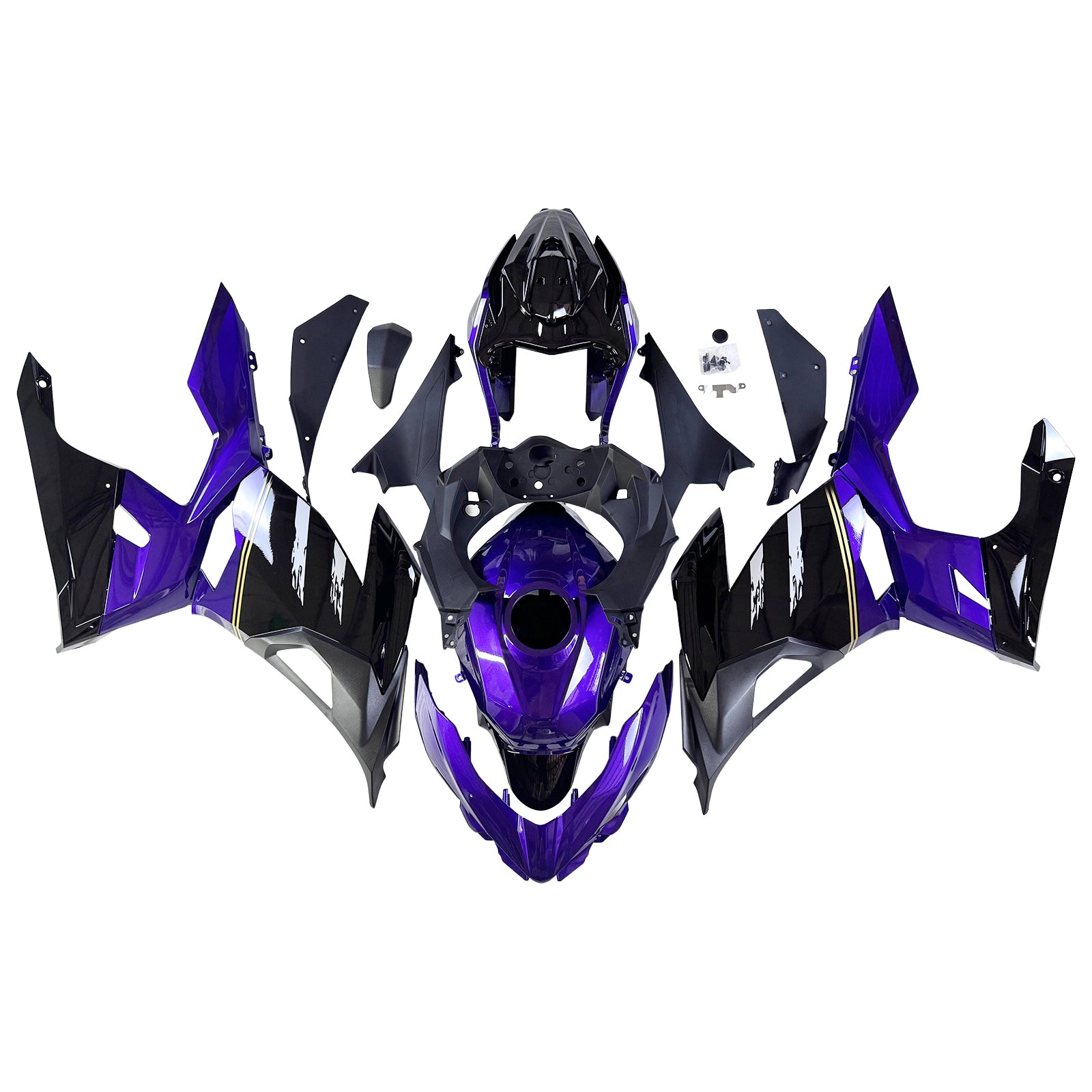 Amotopart 2018-2024 Kawasaki EX400 Ninja400 Black Dark Purple Fairing Kit